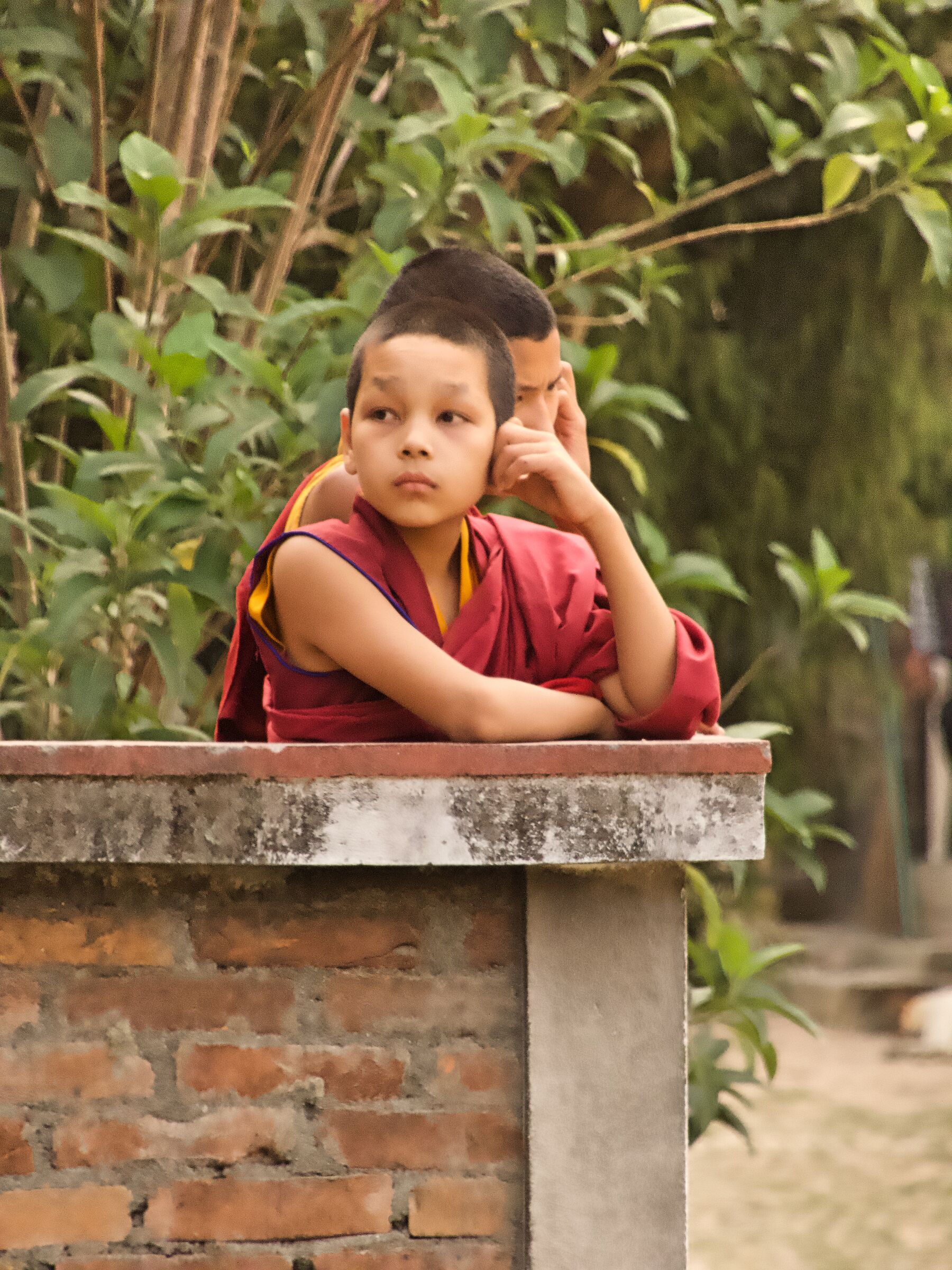 Young monk on break