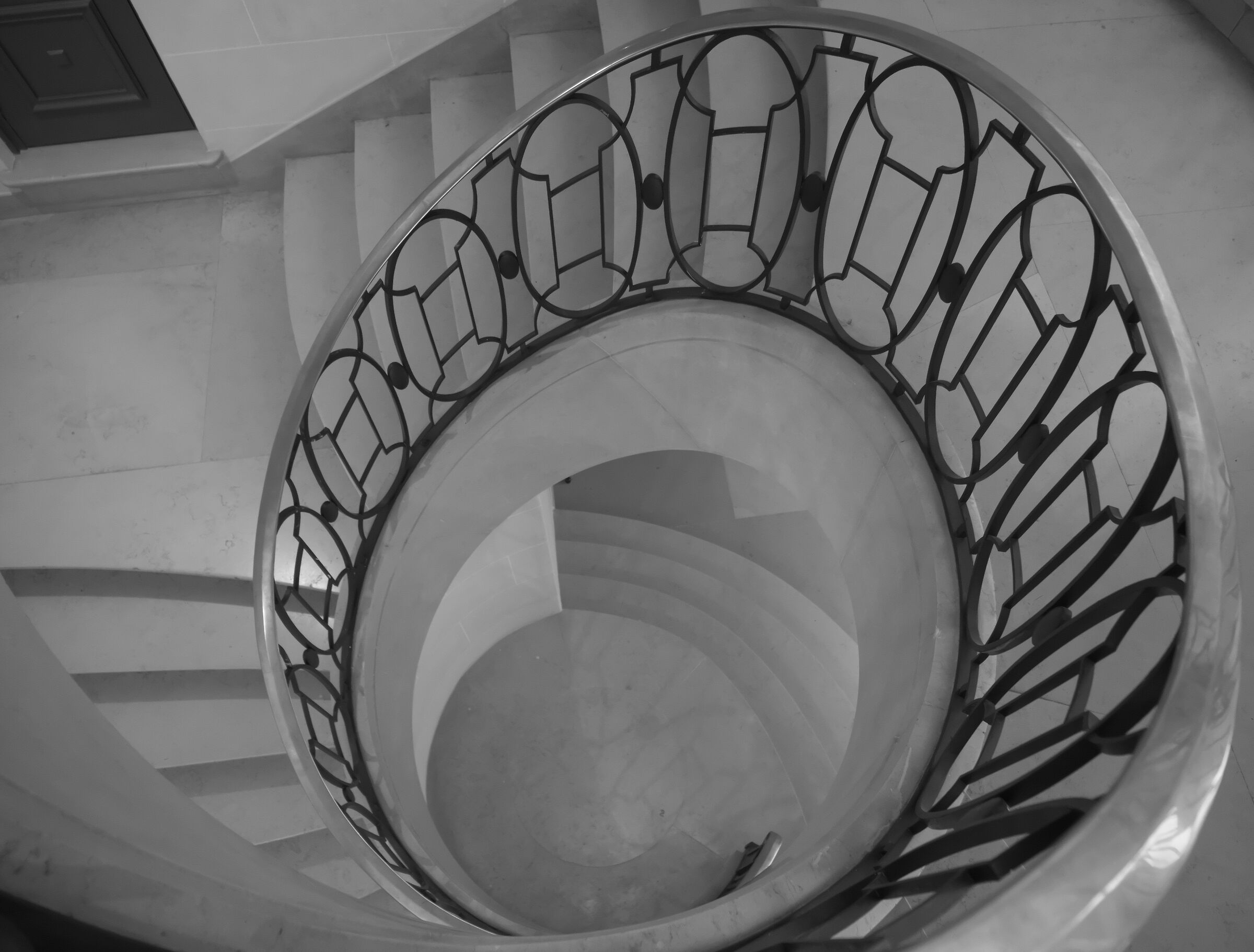 Bibliothèque National - Spiral staircase b/w
