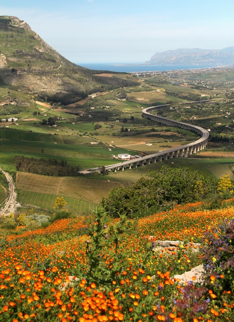 Vista dal teatro di Segesta.