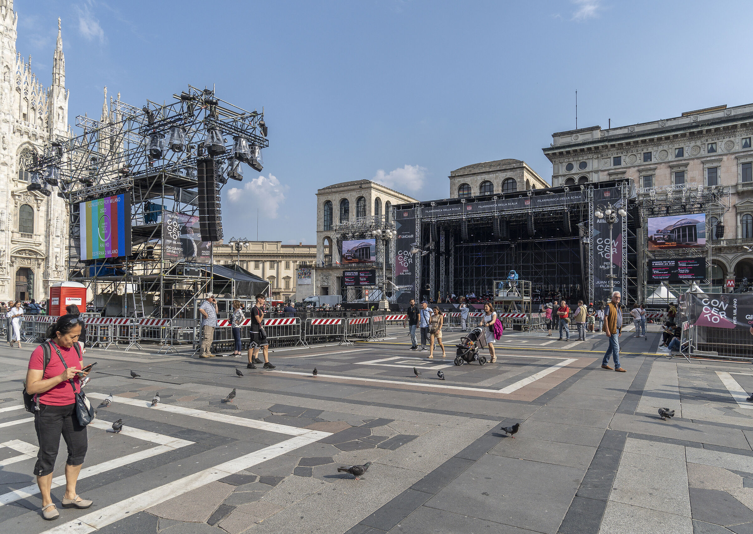Allestimento del Concerto per Milano 2023