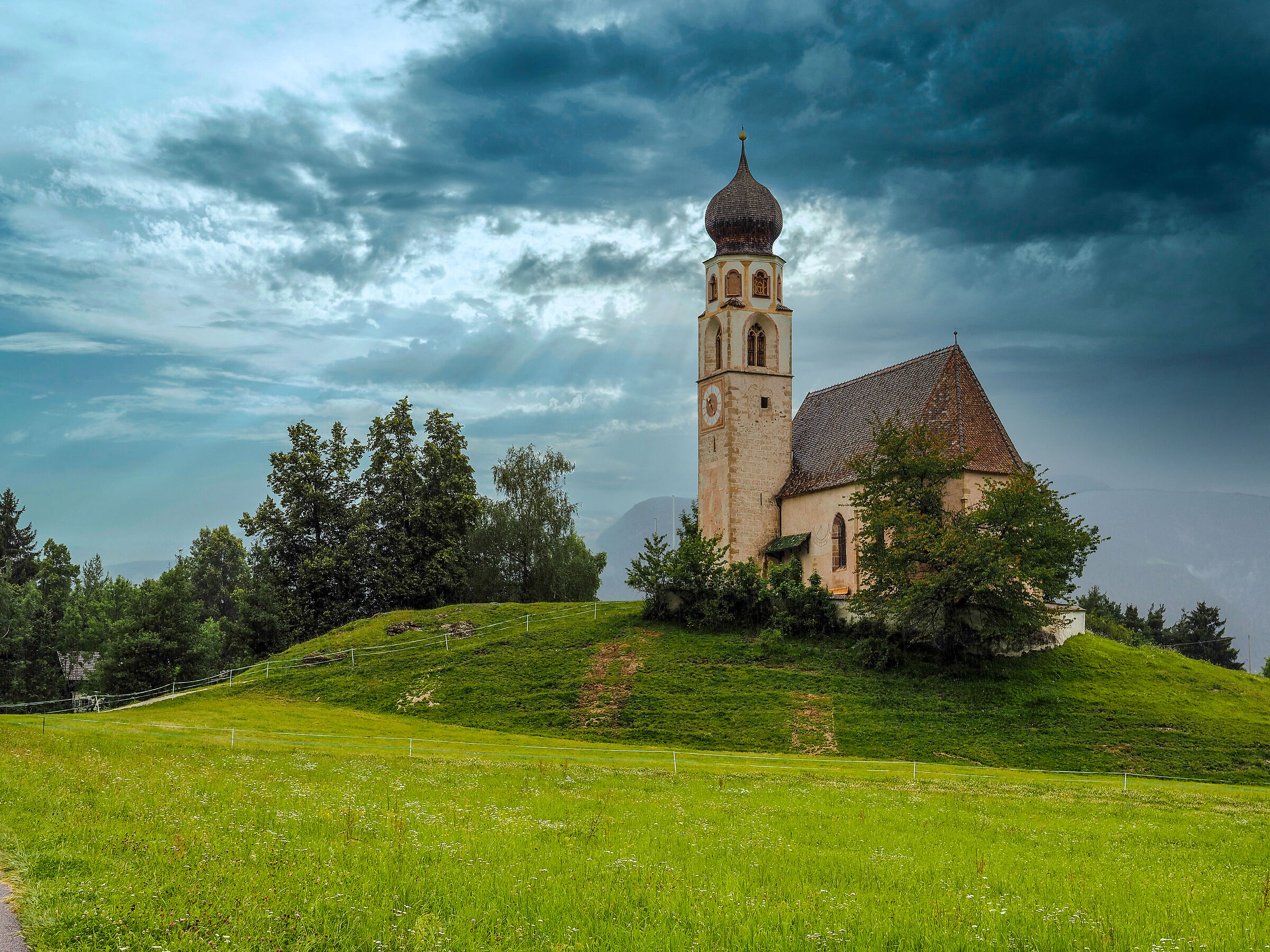 a small church in the DOLOMITES