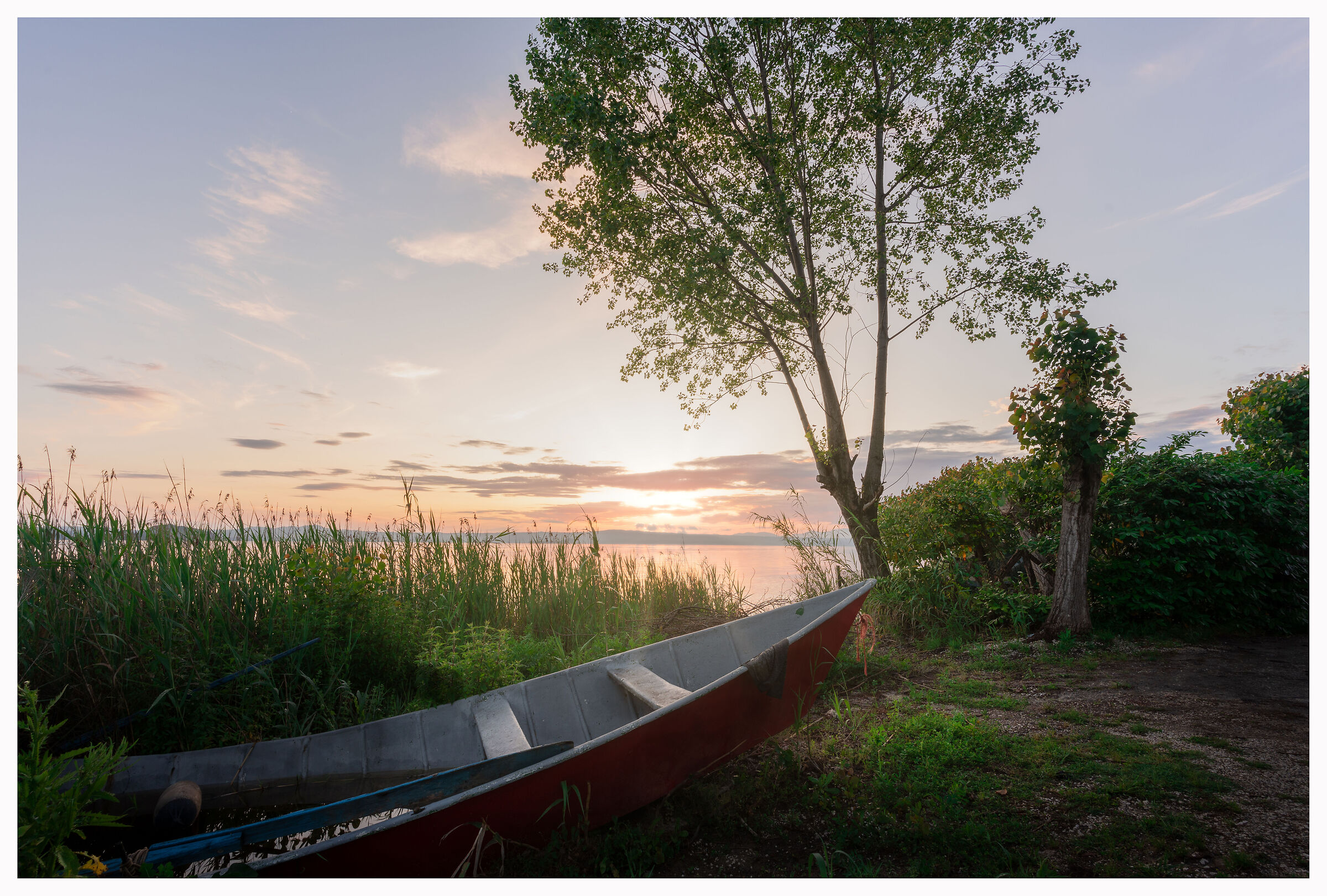 The lake at sunset
