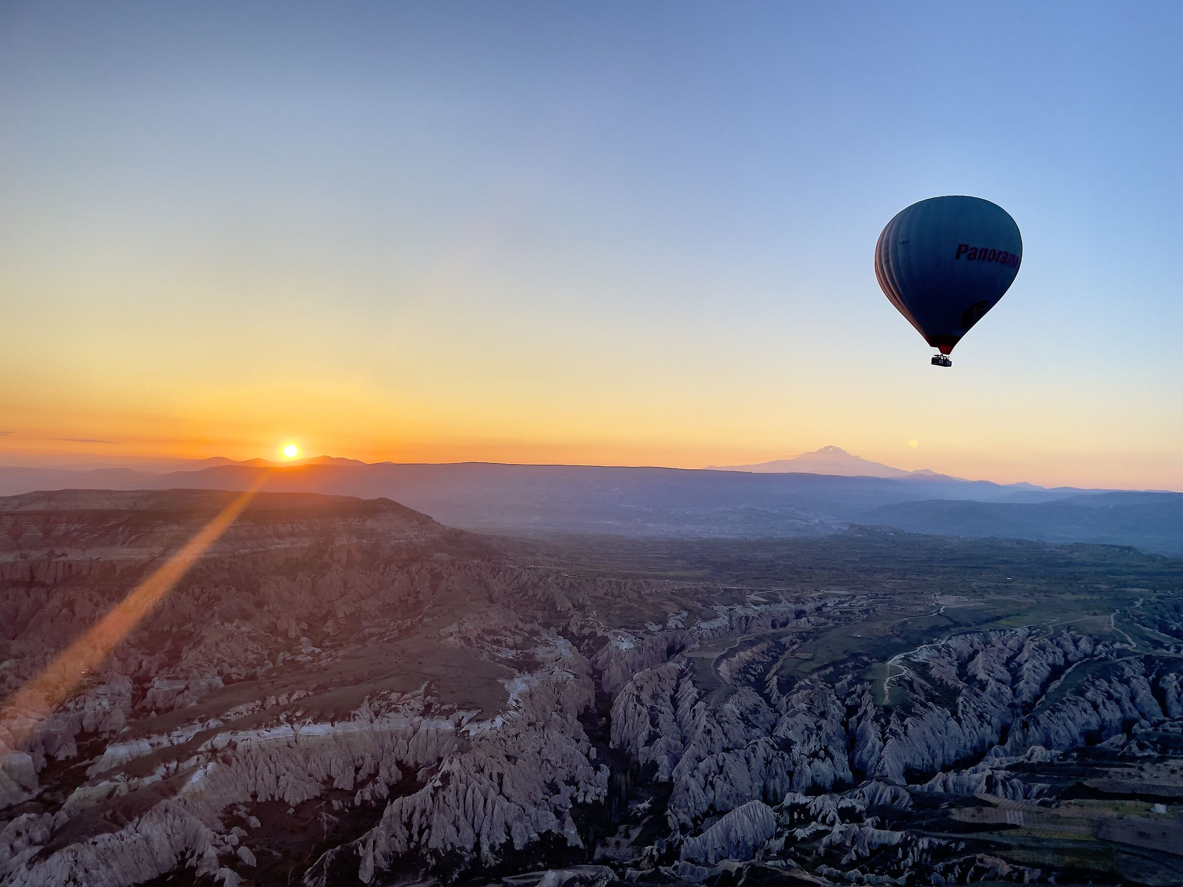 Hot air balloon at dawn