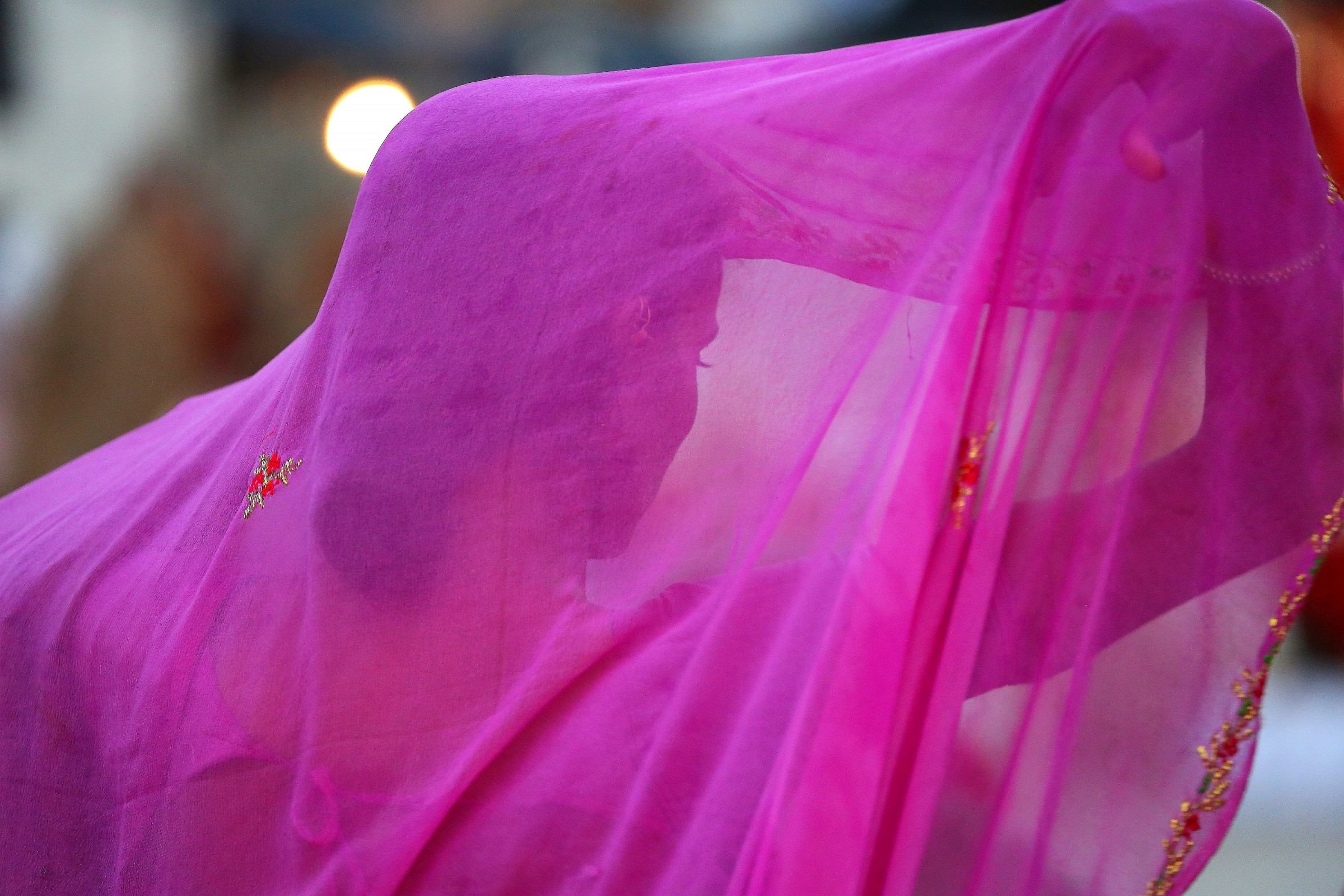 Before bathing in the Ganges.
