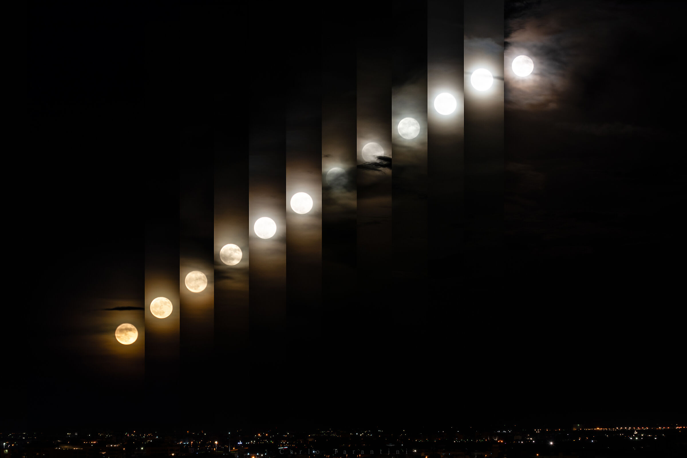 Sorgere della Luna su Bari