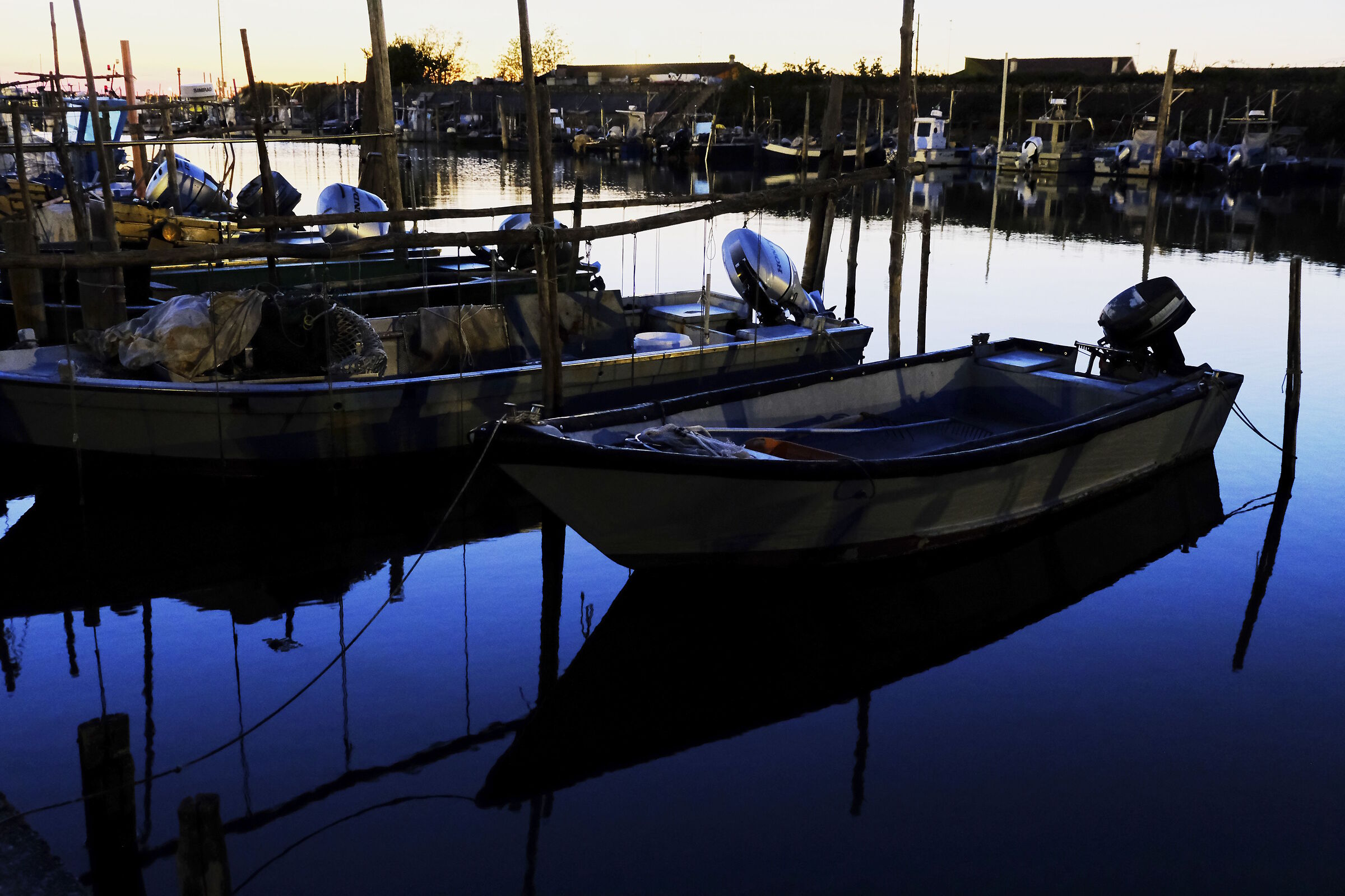 Sunset at the port