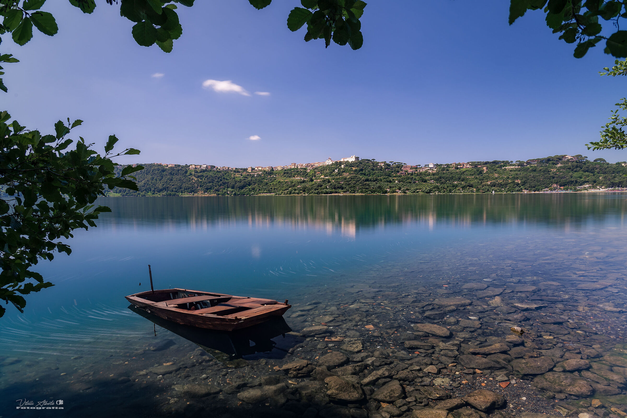The calm of the lake.