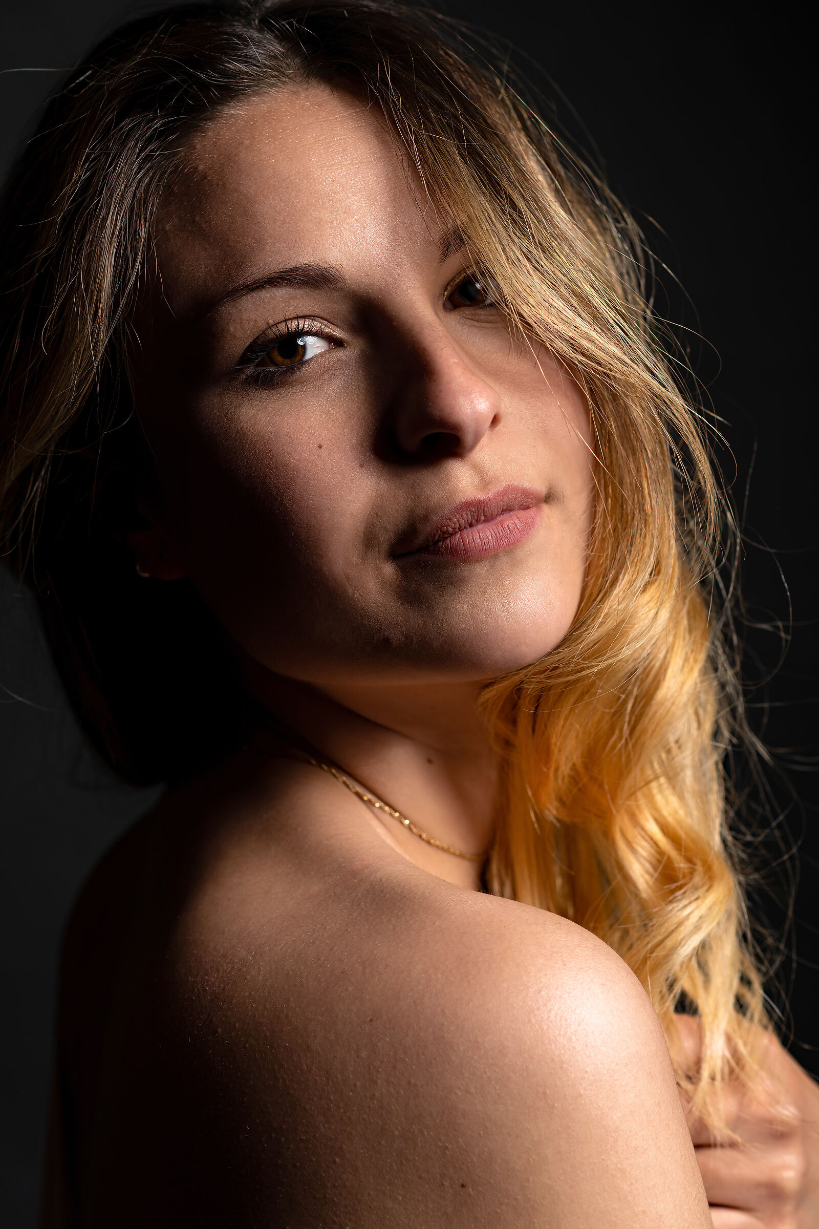 Shiny golden hair