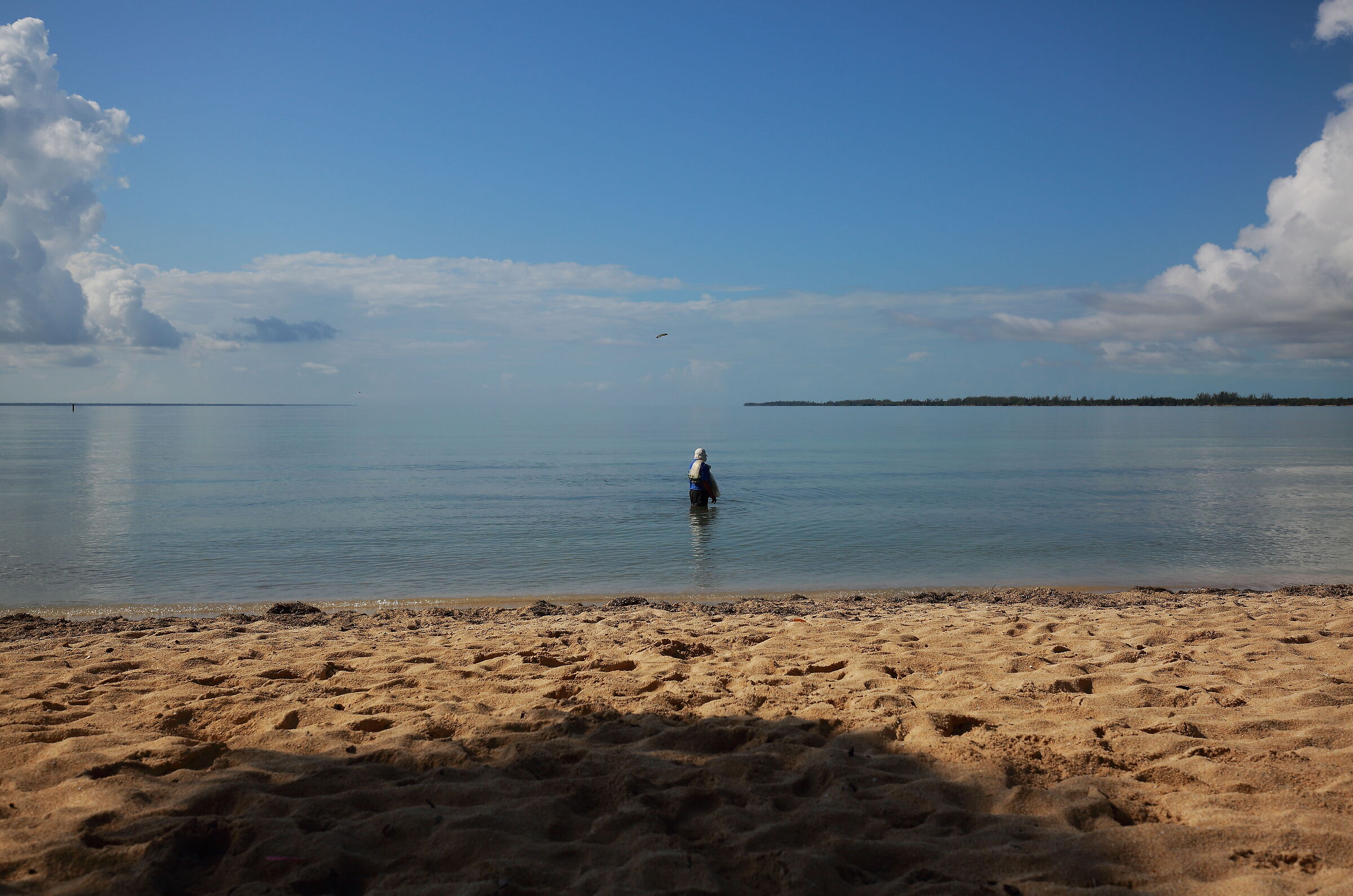 Il lancio della rete nell'immesità della Bahia