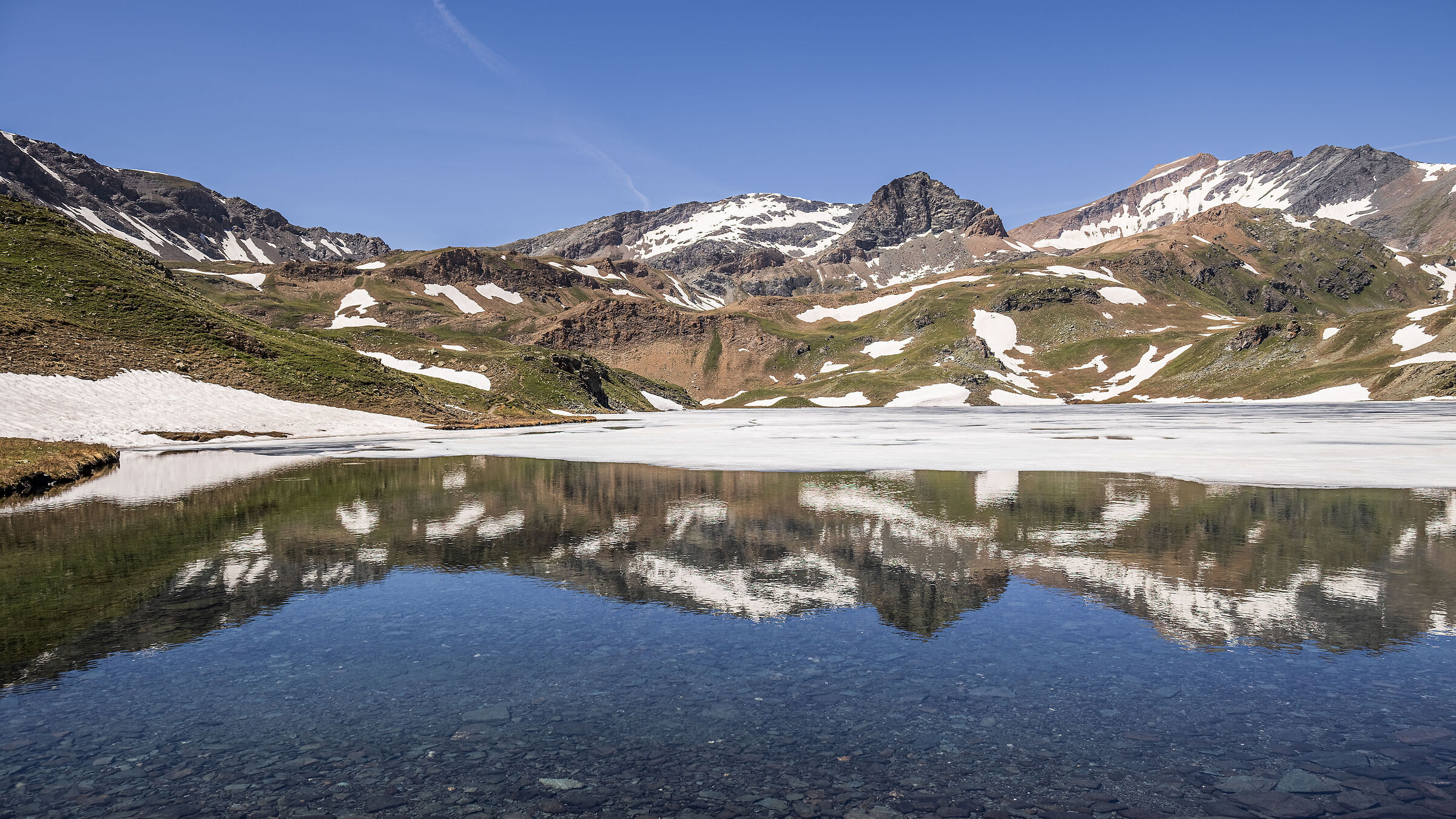 Rifessi sul lago chiacciato