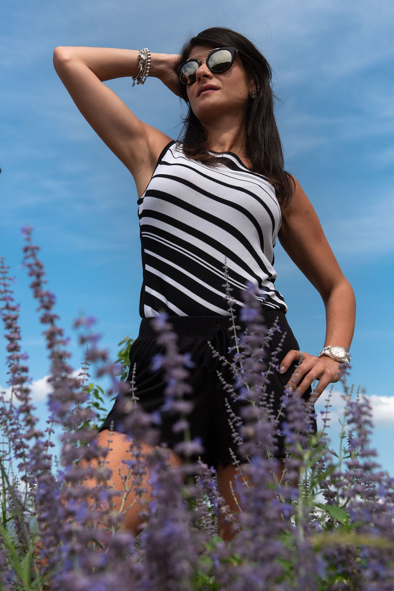 Sascia among lavender