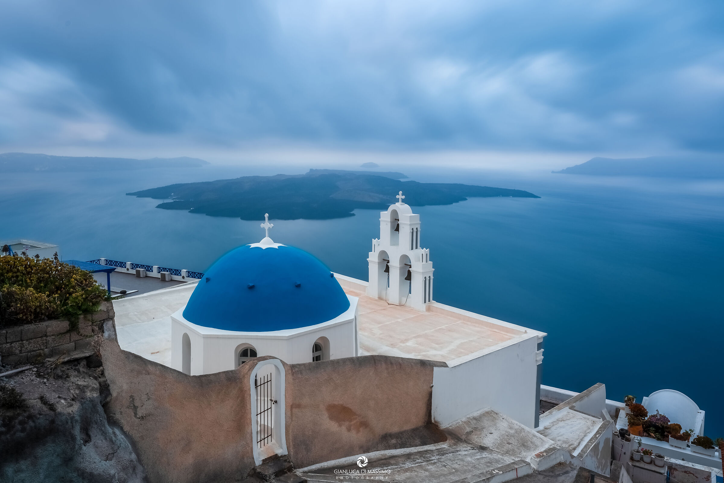 Three bells on Aegean blue