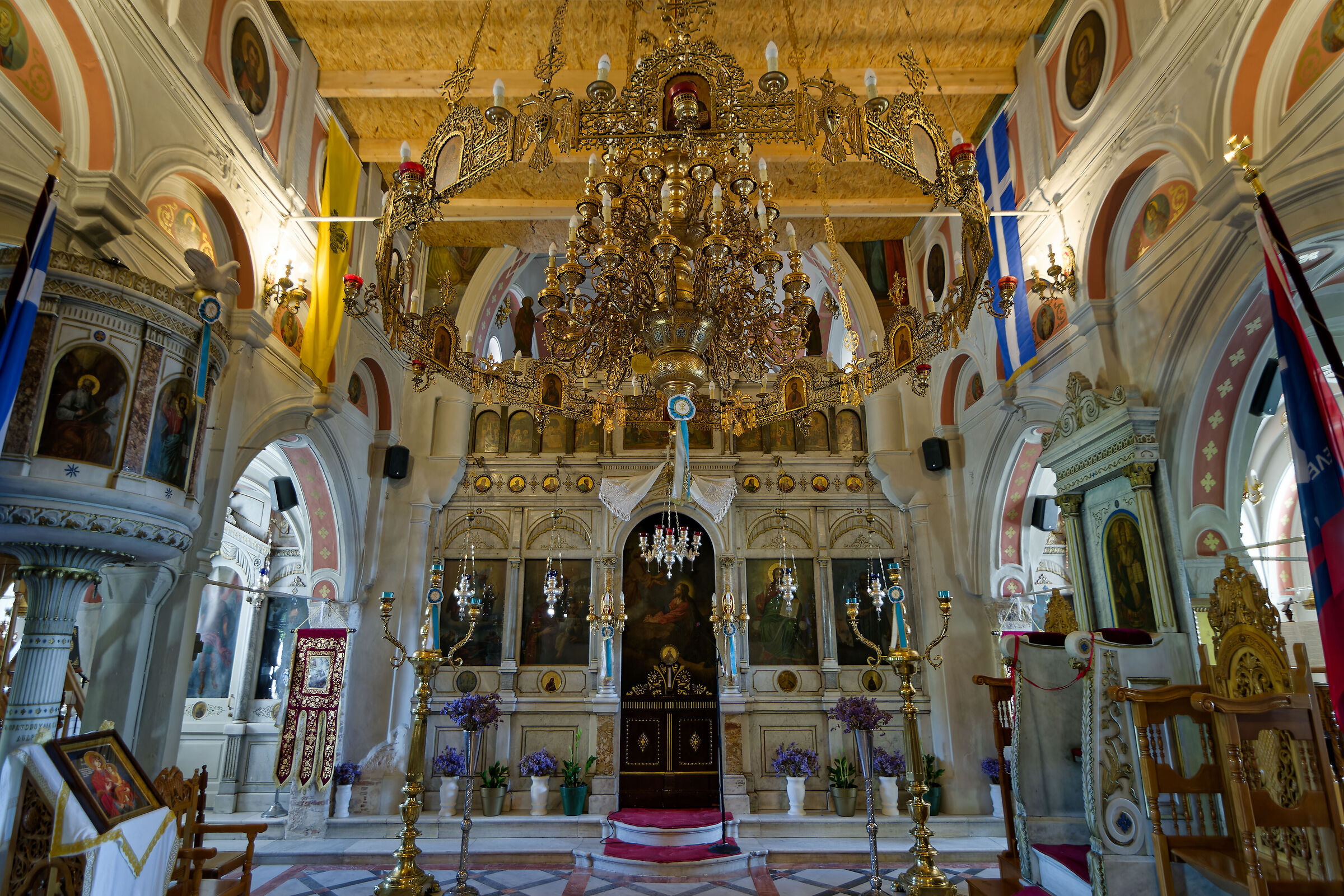 Interior of the Orthodox church in Pythagorio