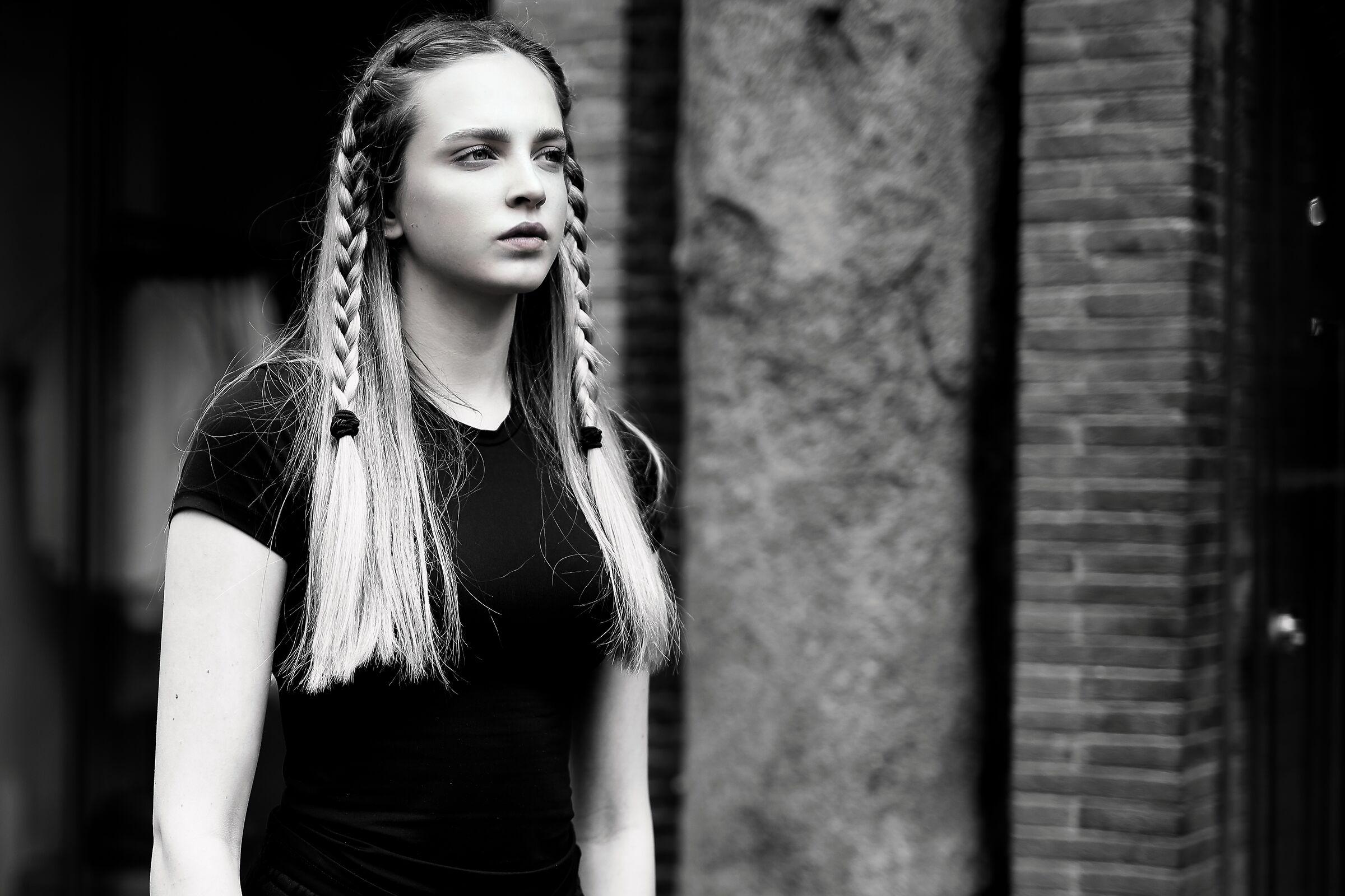 The blonde braids, the blue eyes and then...