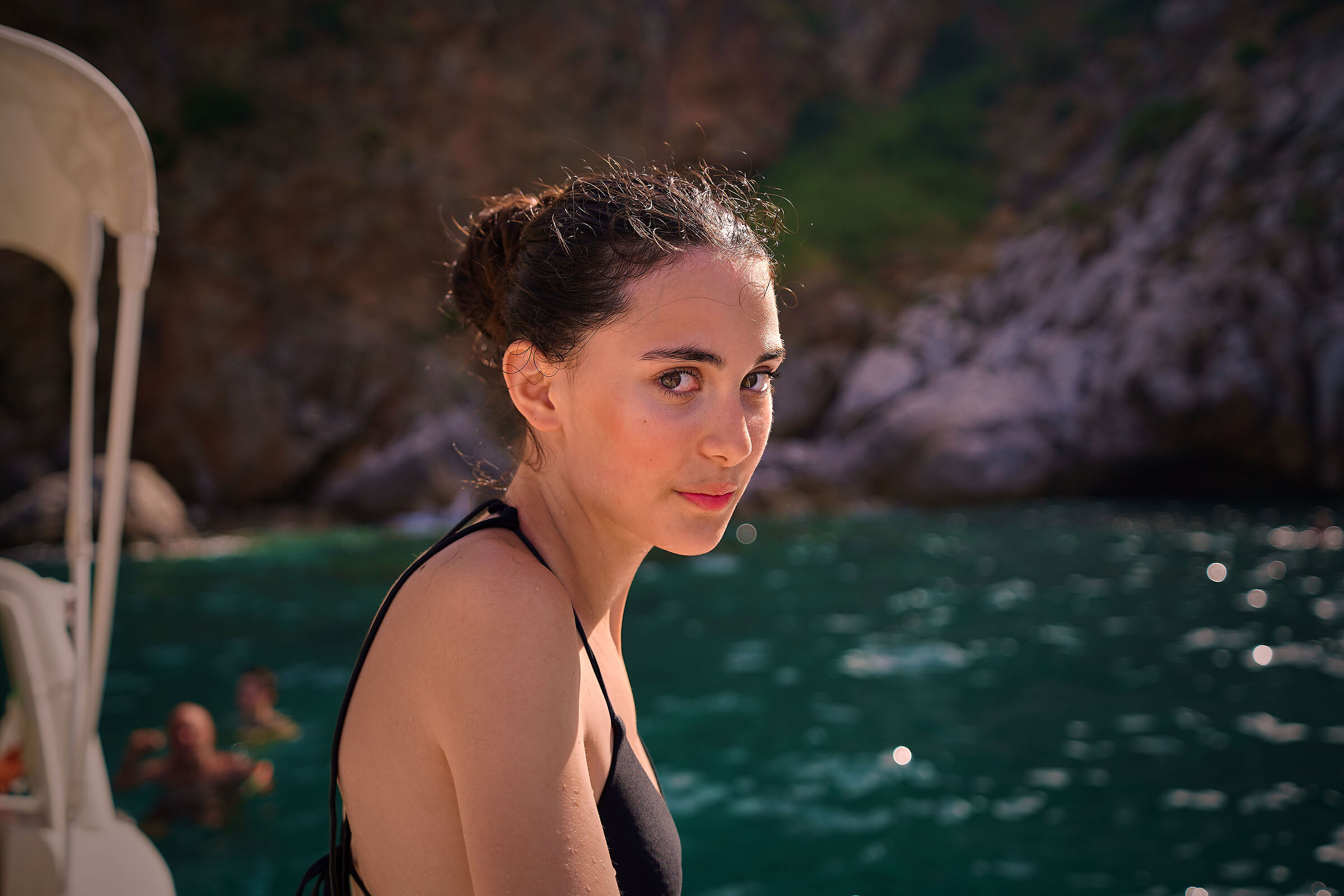 Fake innocent expression...