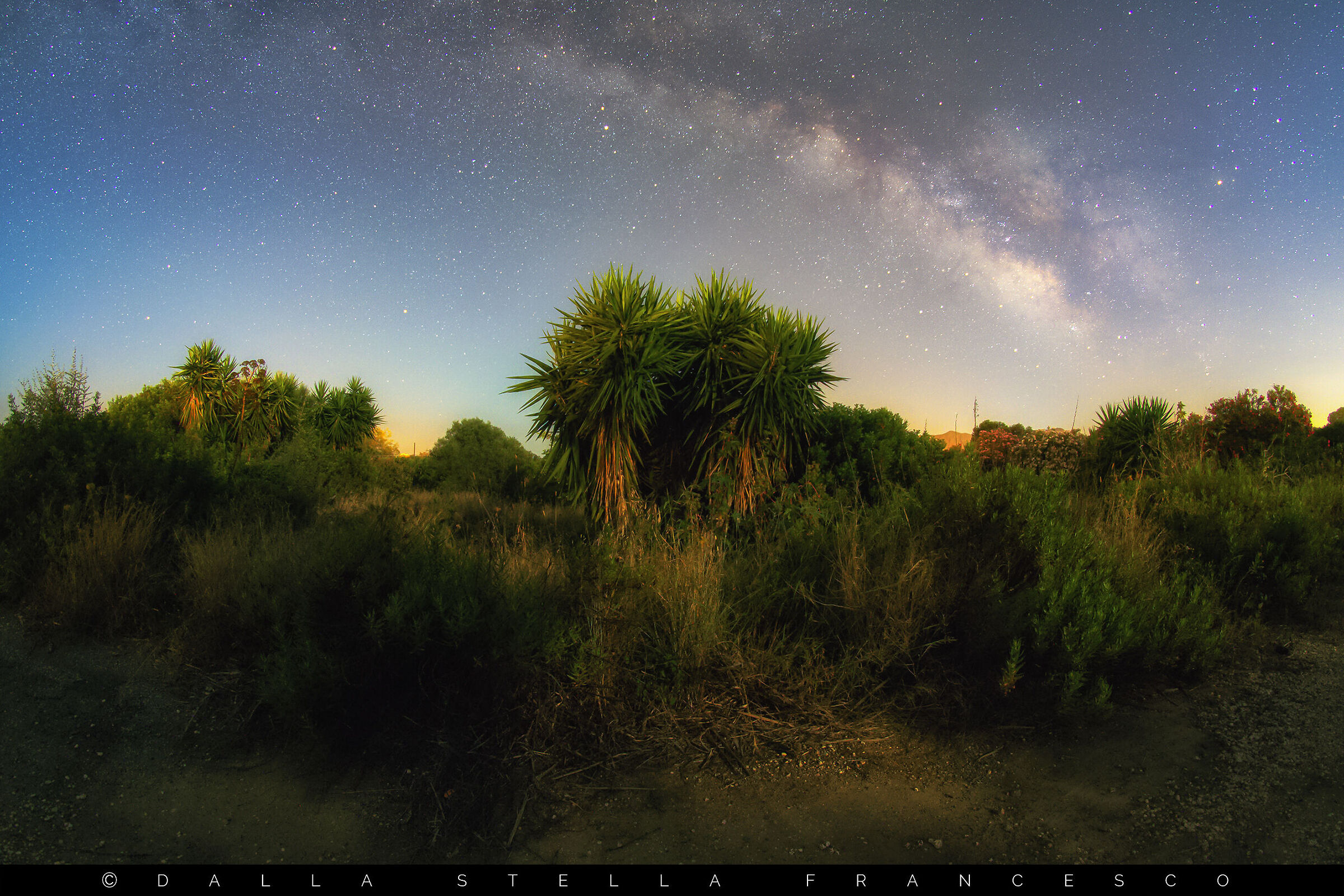 Milky Way with 2/4 moon behind