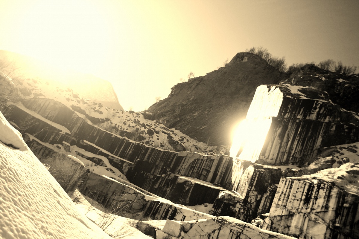 Reflection on the marble