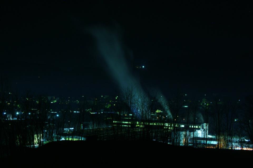 the blue above the steel