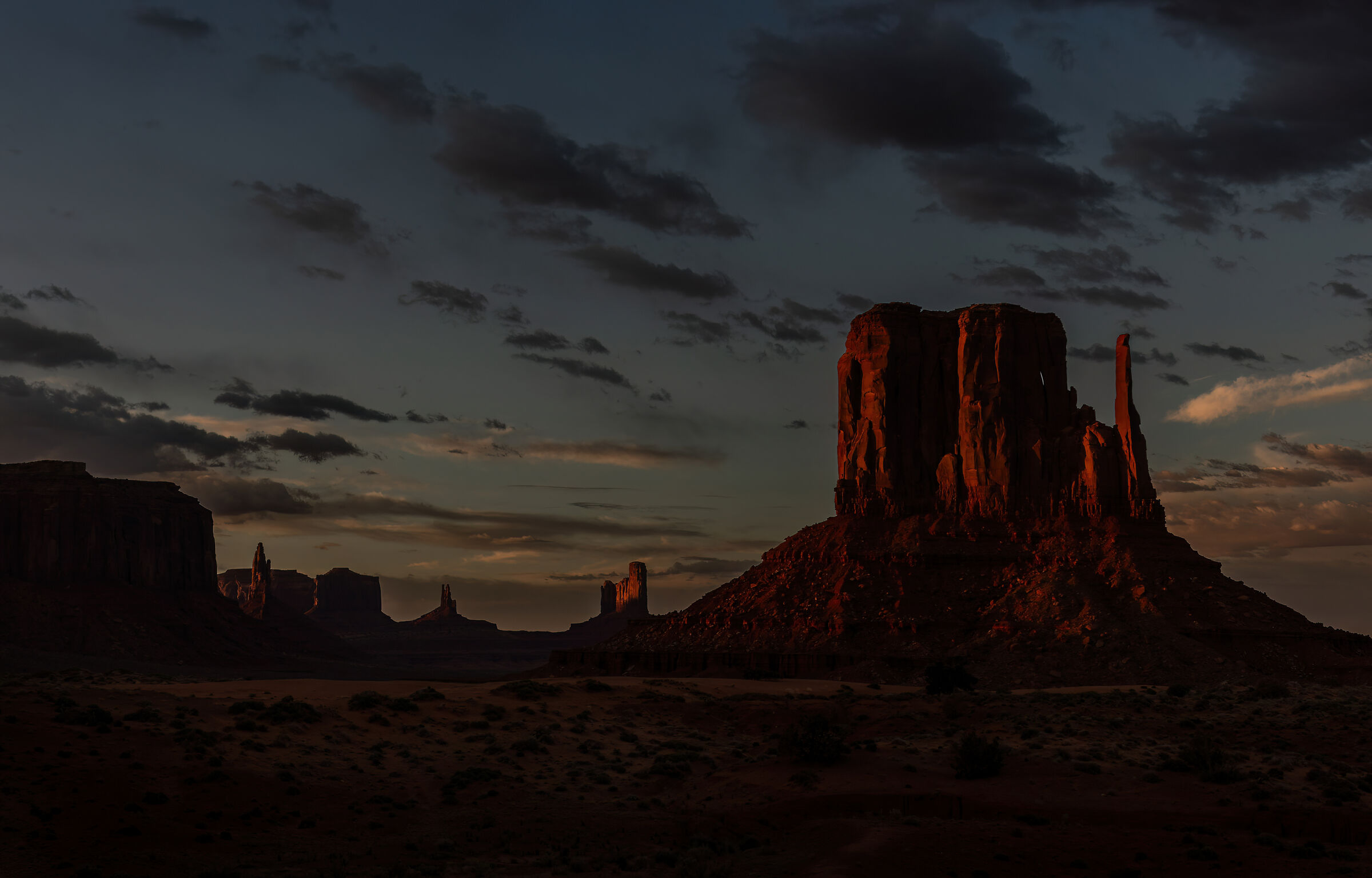 Far West in the sunset