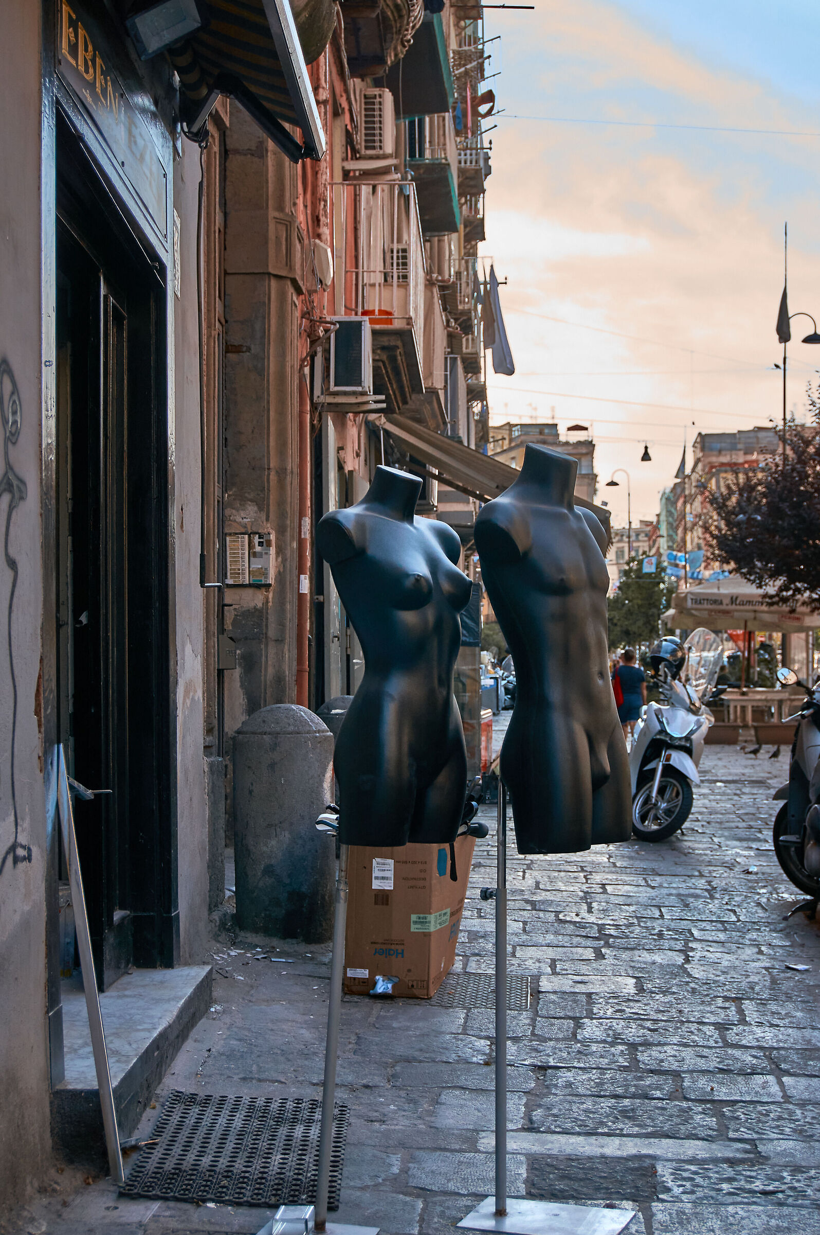 I was walking around and met two mannequins...