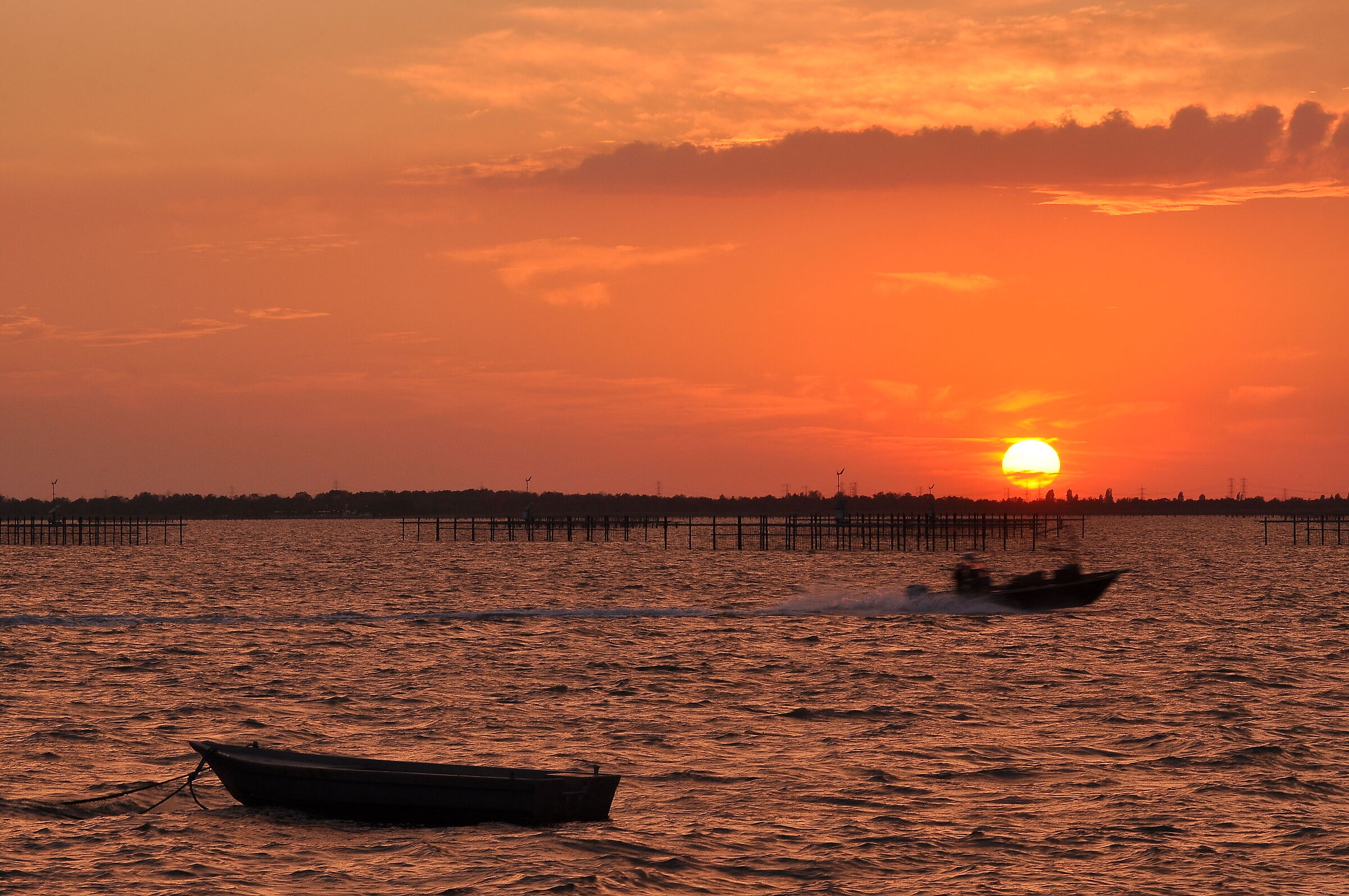 Sunset in the Po Delta