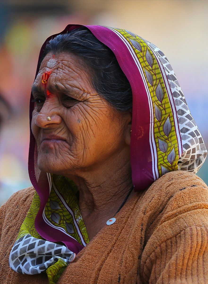India. Rishikesch. The signs of age.