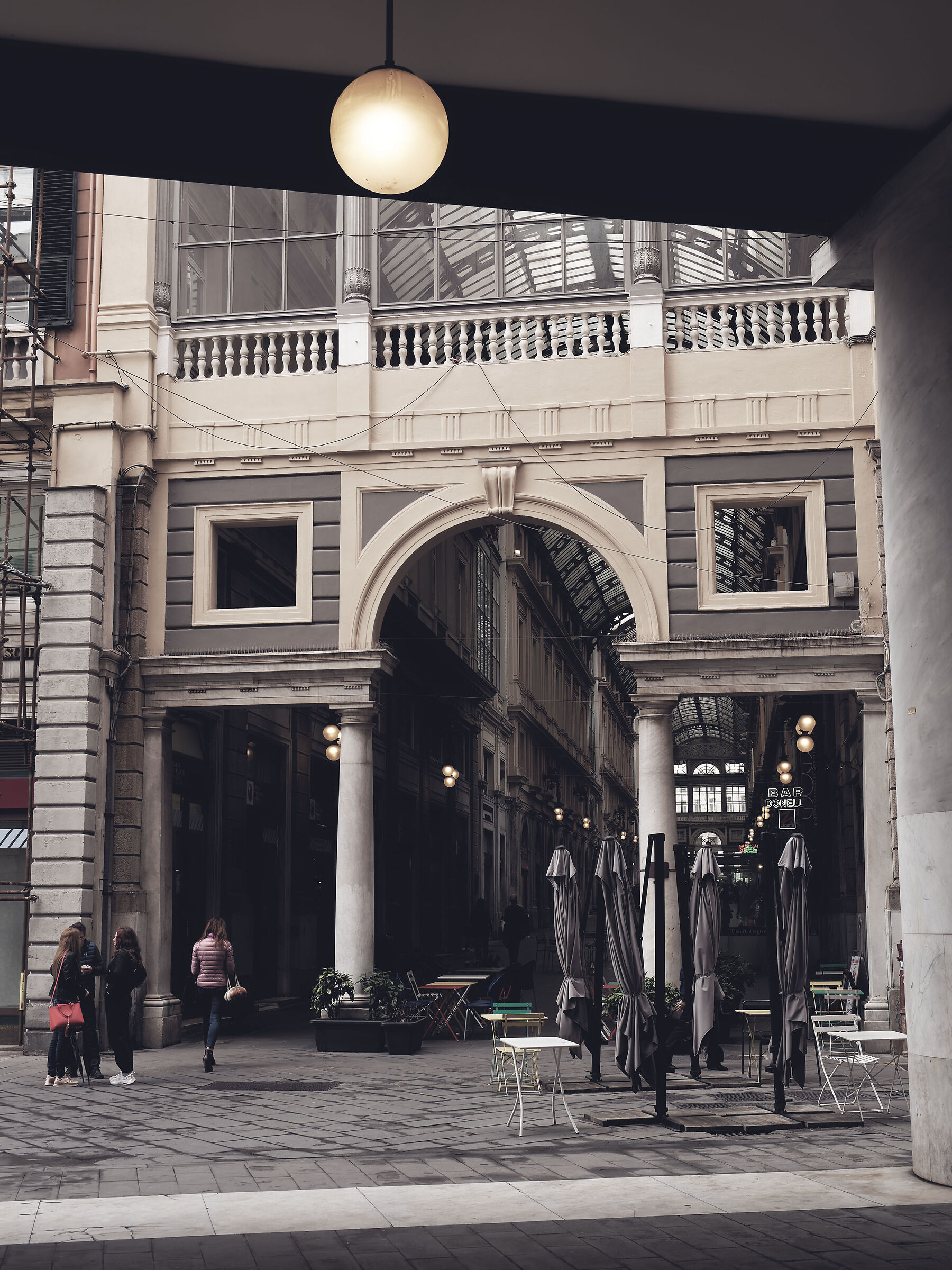 Genoa - Under the portico of the Carlo Felice theater