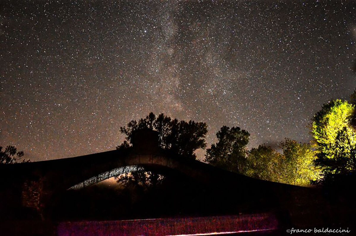 Olina Bridge at night. Milky Way.
