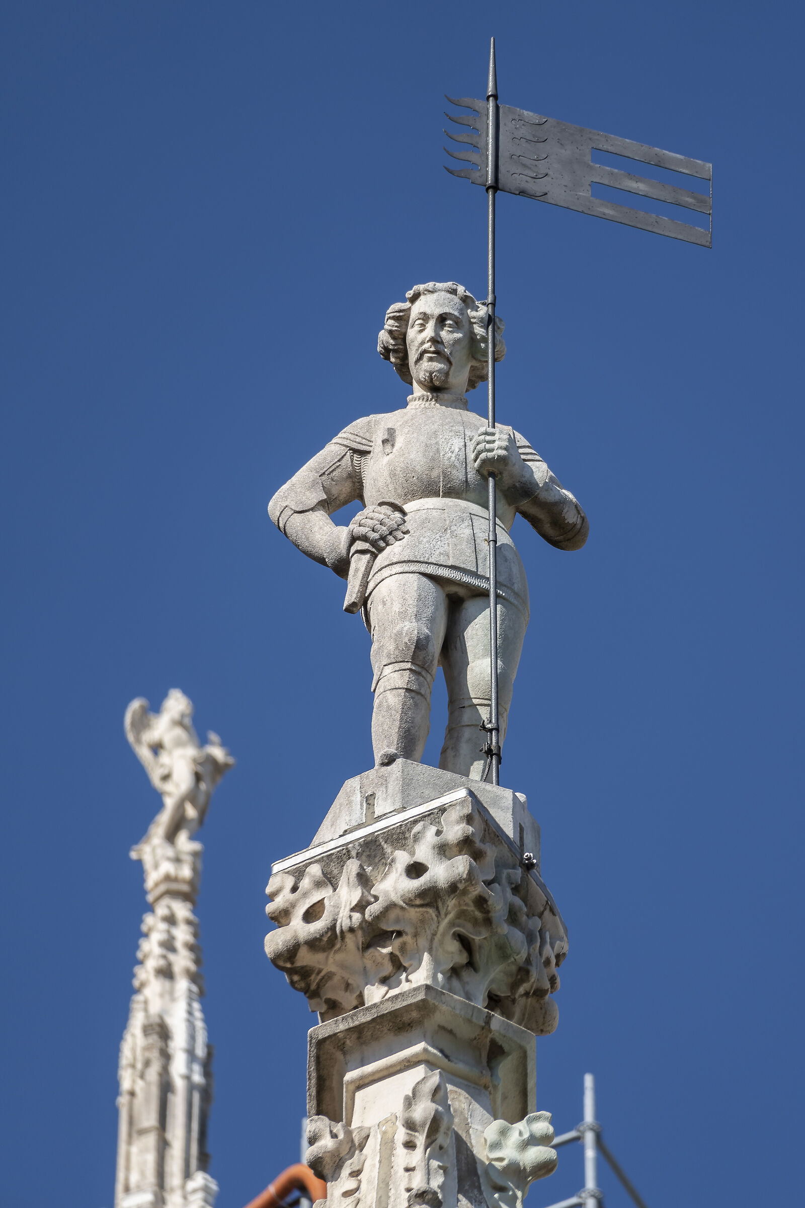 Statue of St. George on the Carelli Spire of the Duomo