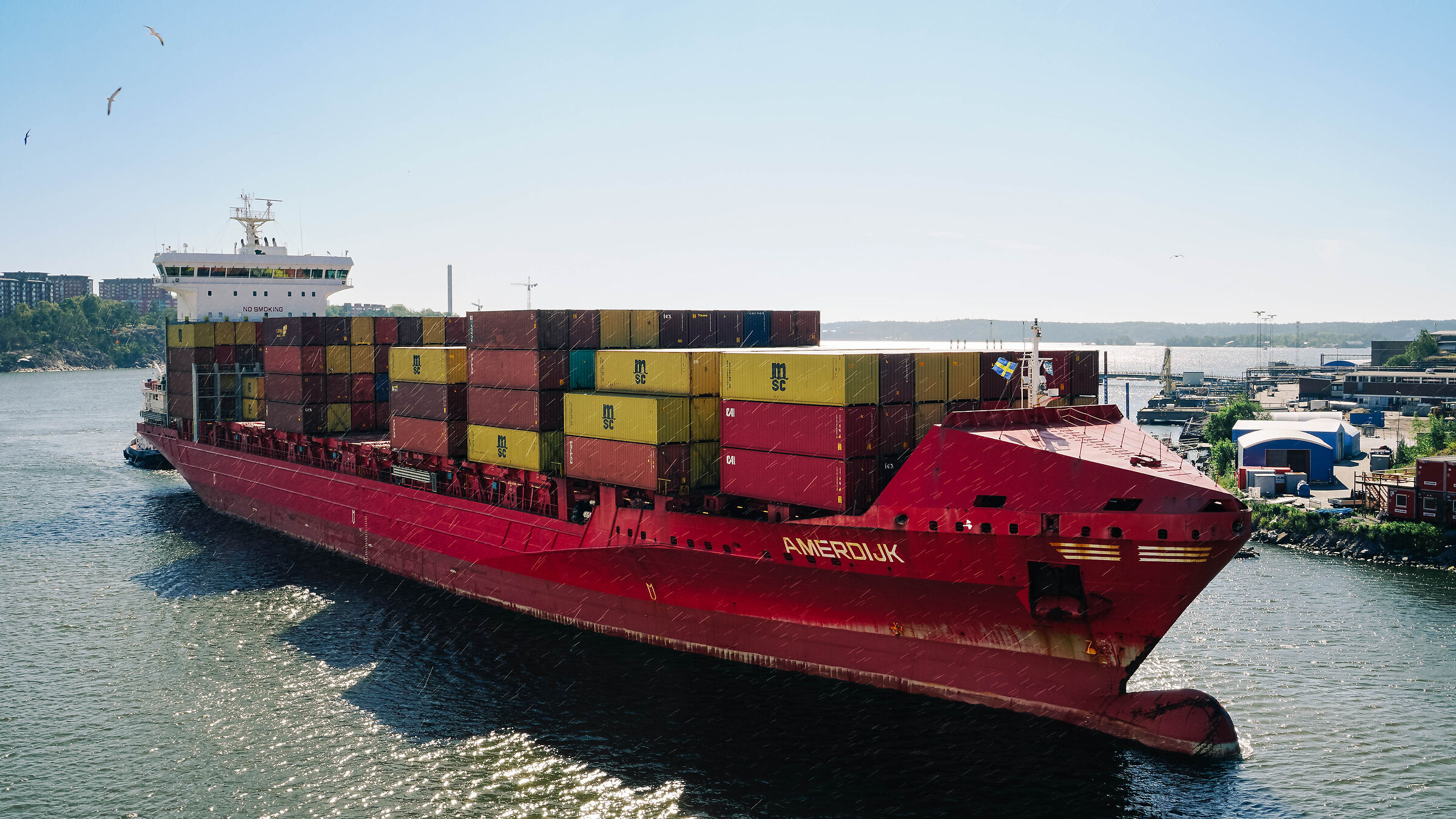 cargo ship in Stockholm