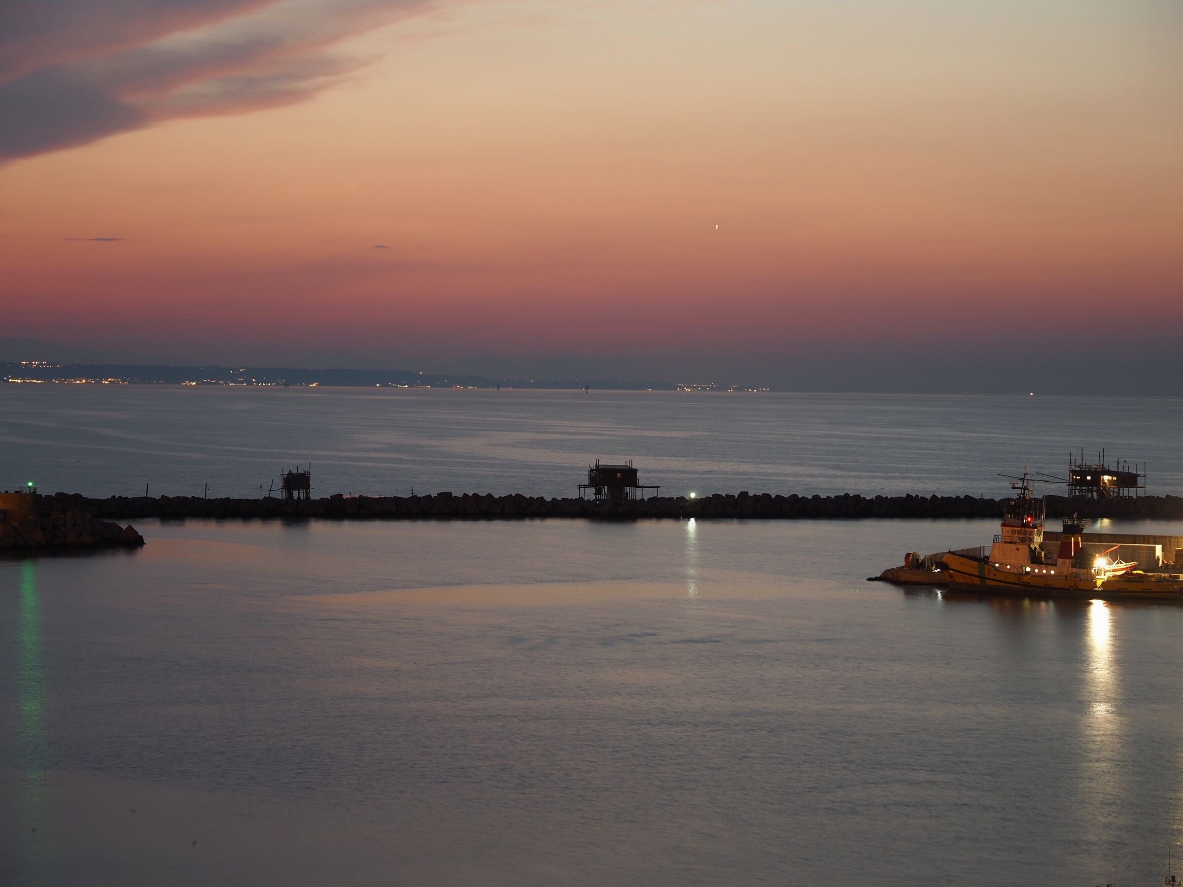 The port at sunset