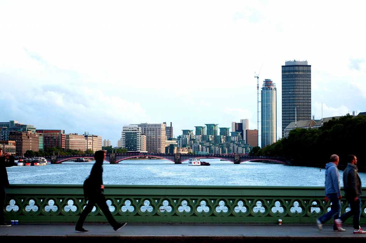 walking through london