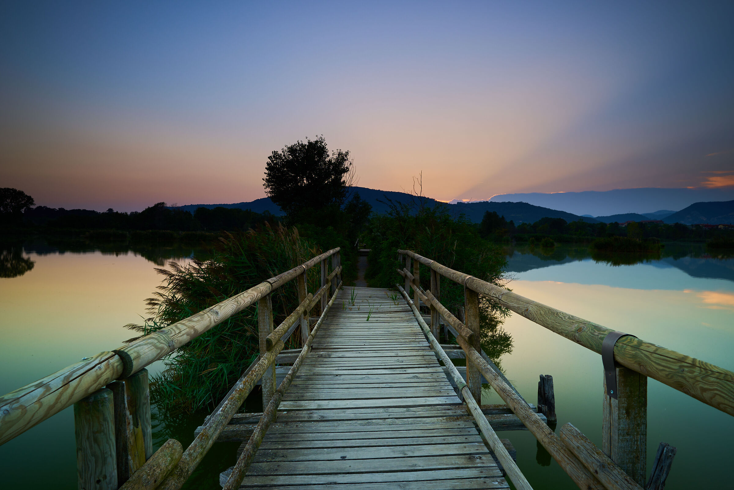 sunset at Torbiere del Sebino