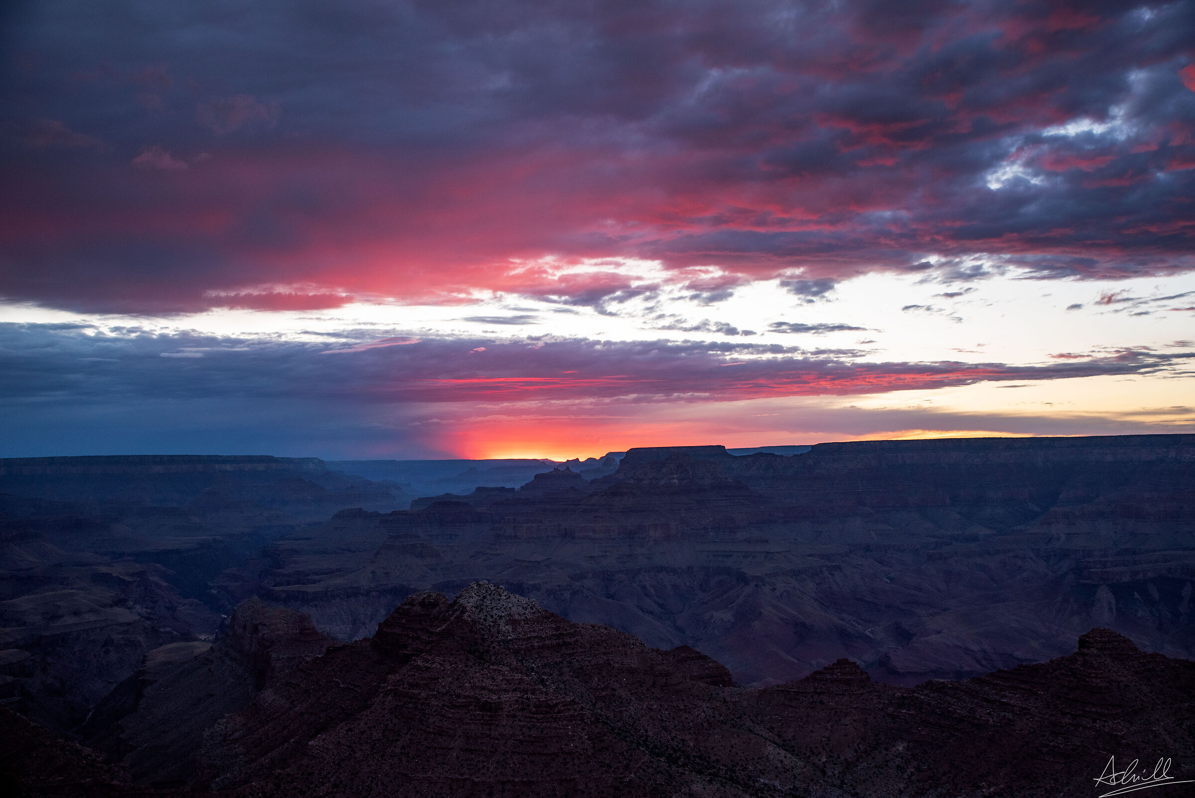 Sunset over the Grand Canyon