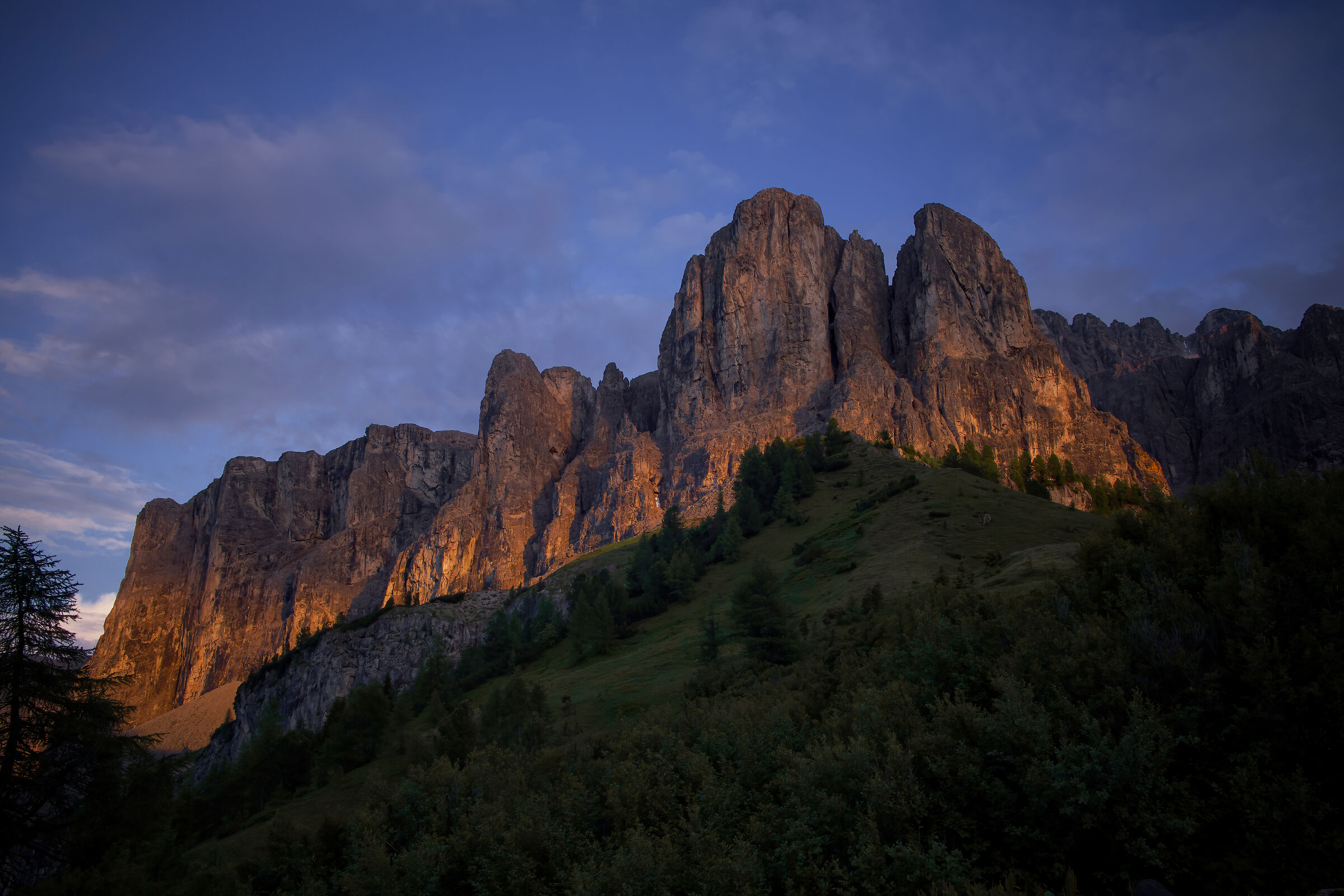 Le ultime luci a passo Gardena