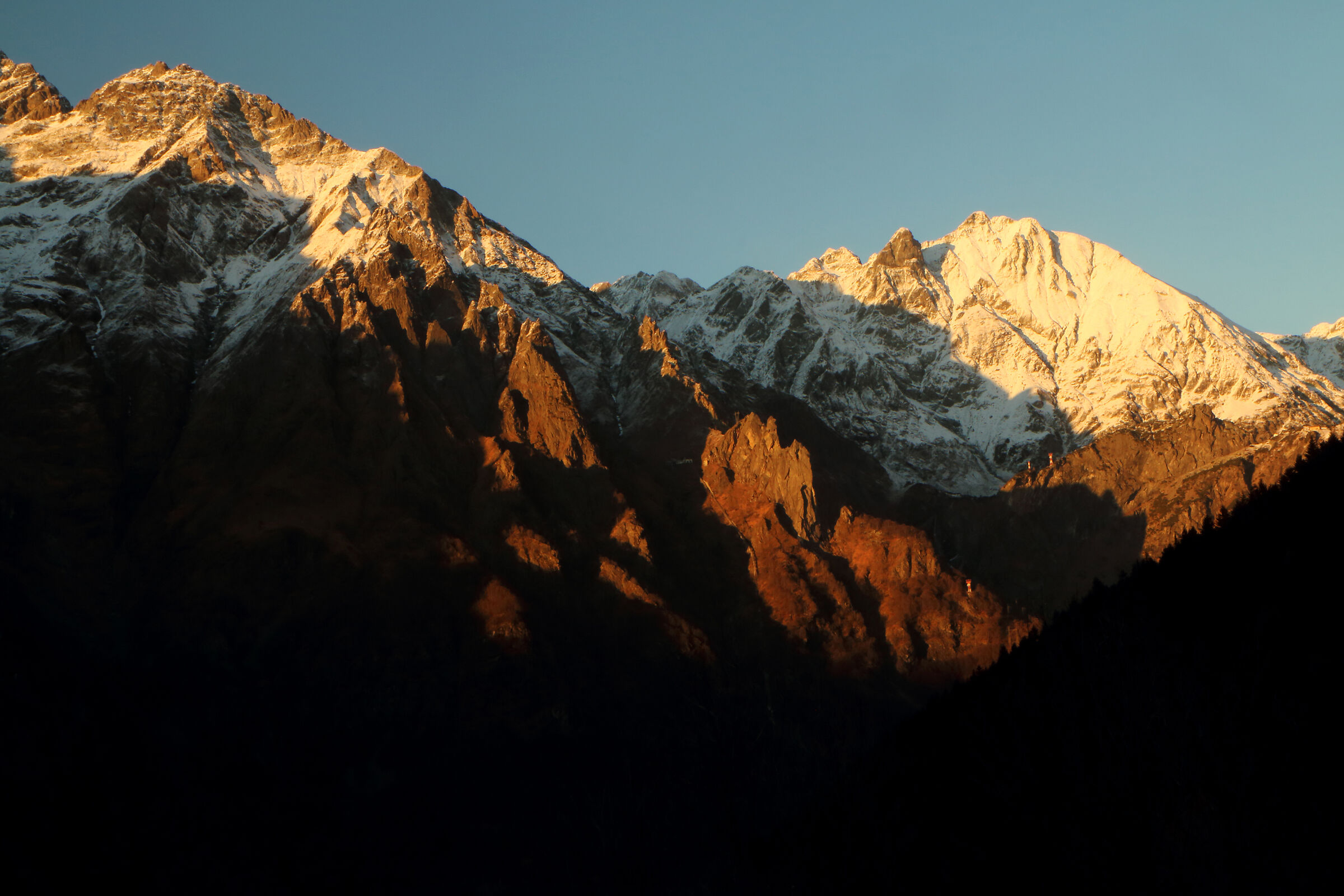sunset on the pinnacles of Coca