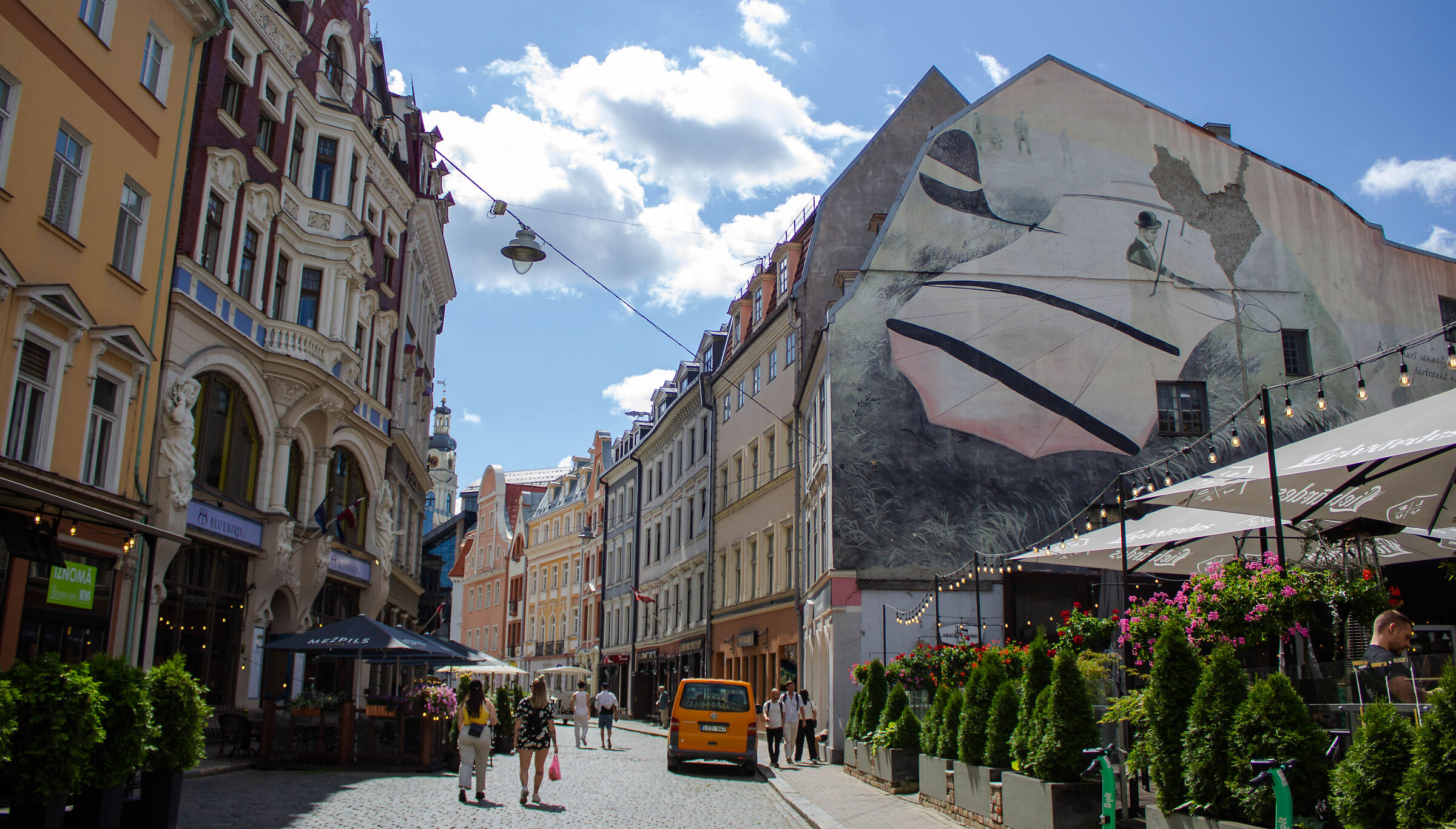 Riga and pastel houses, July 2023