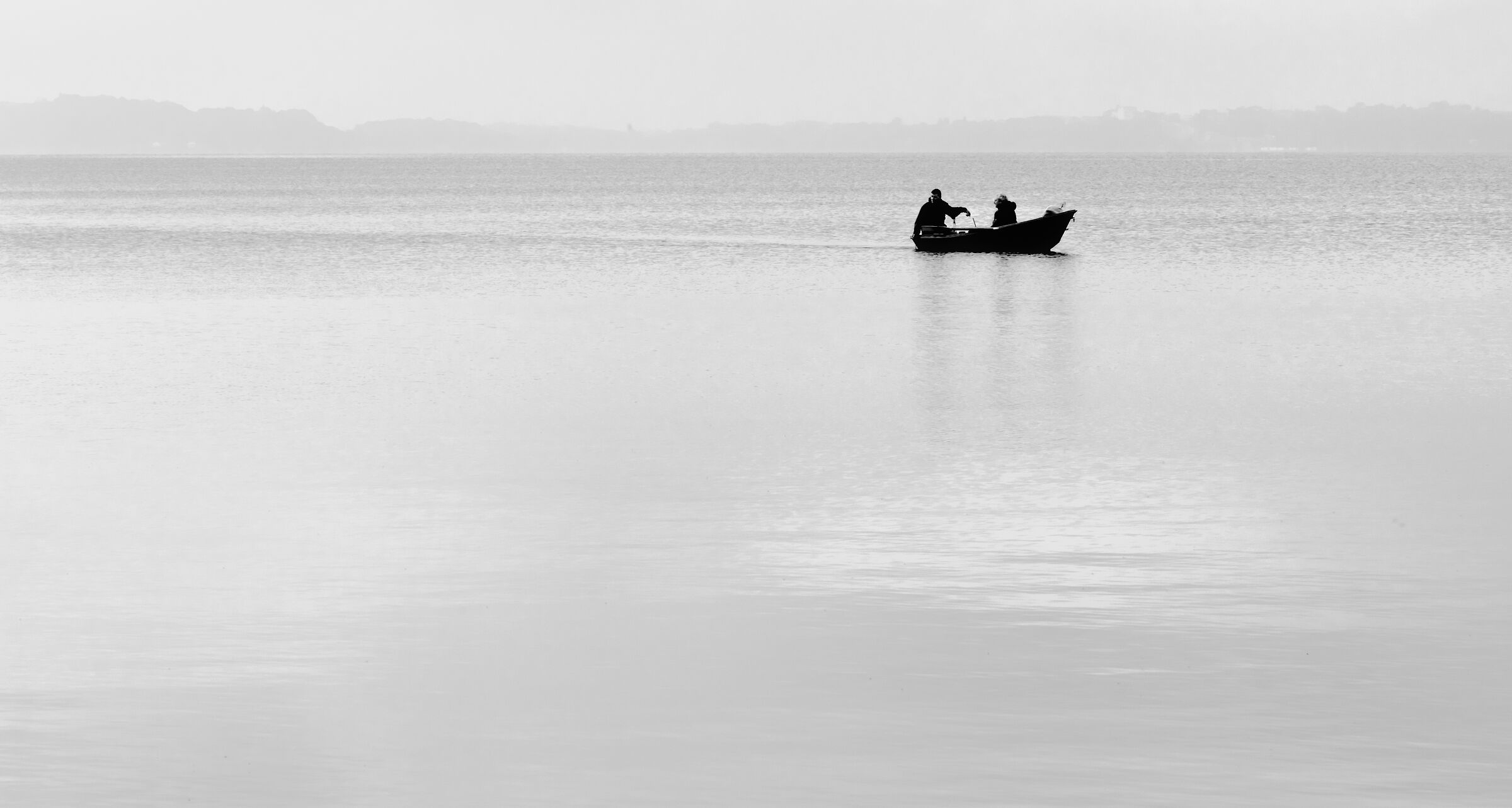 Fishermen on the lake