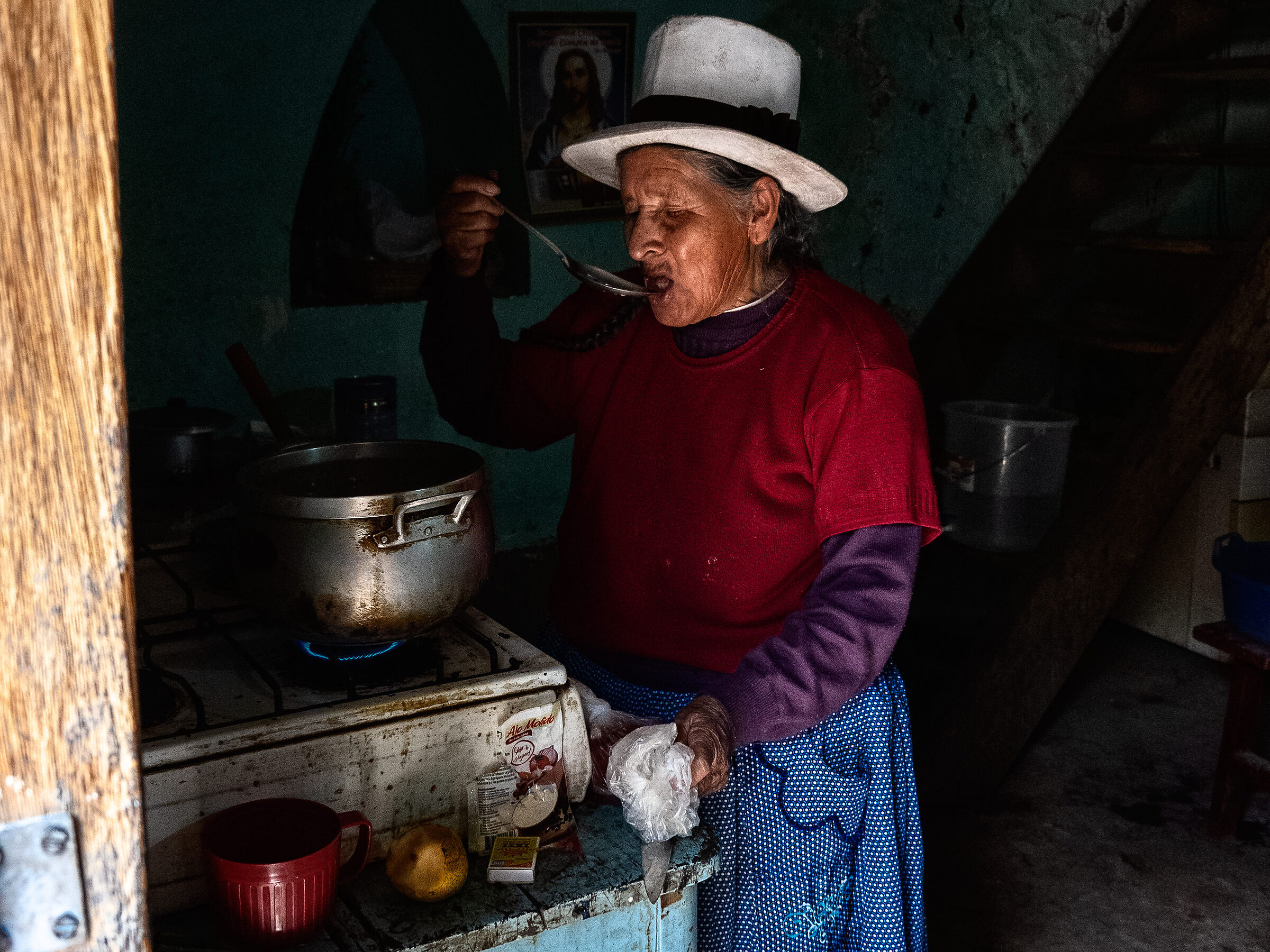 Old woman in the kitchen