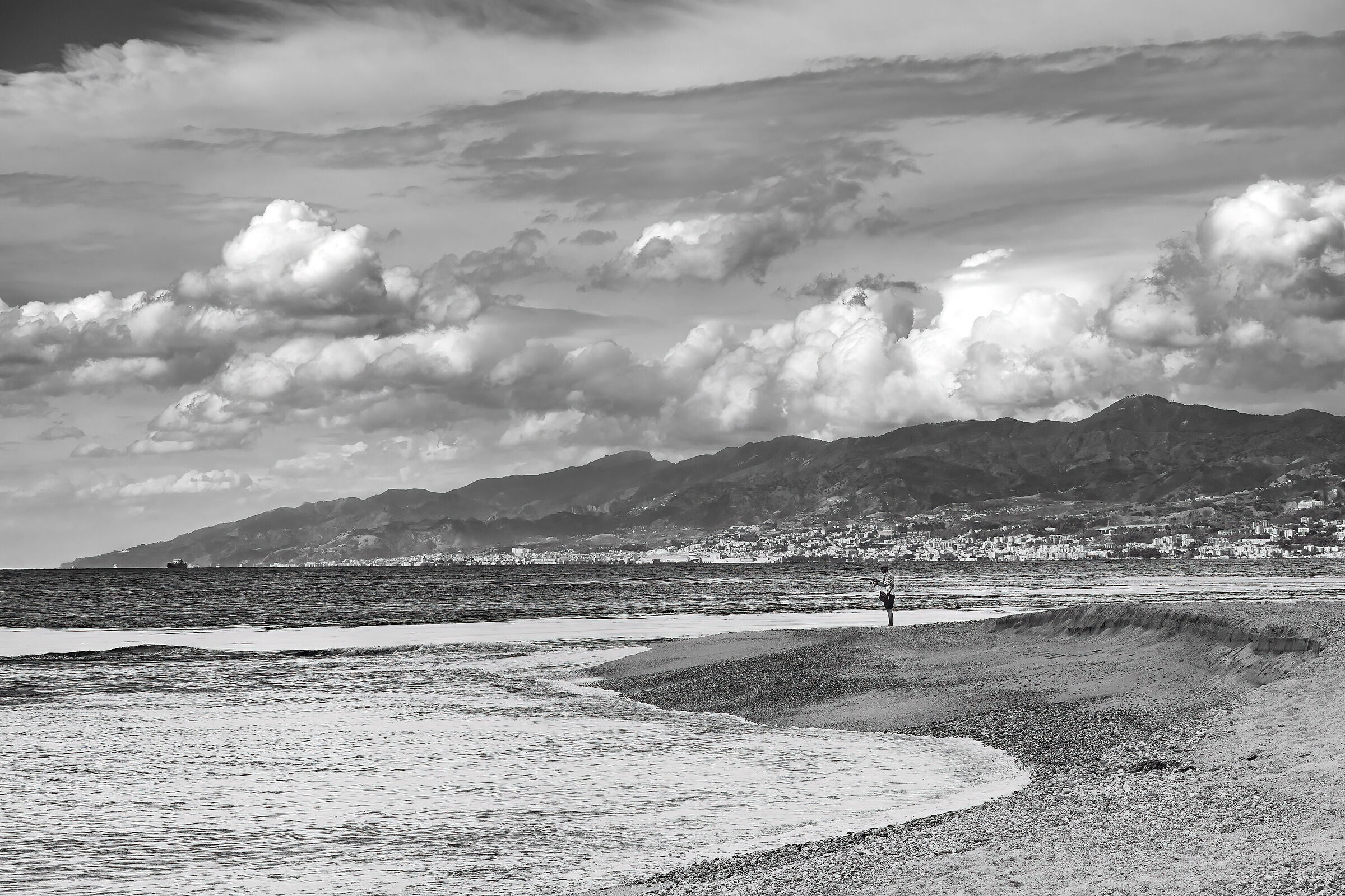 Fisherman on the strait