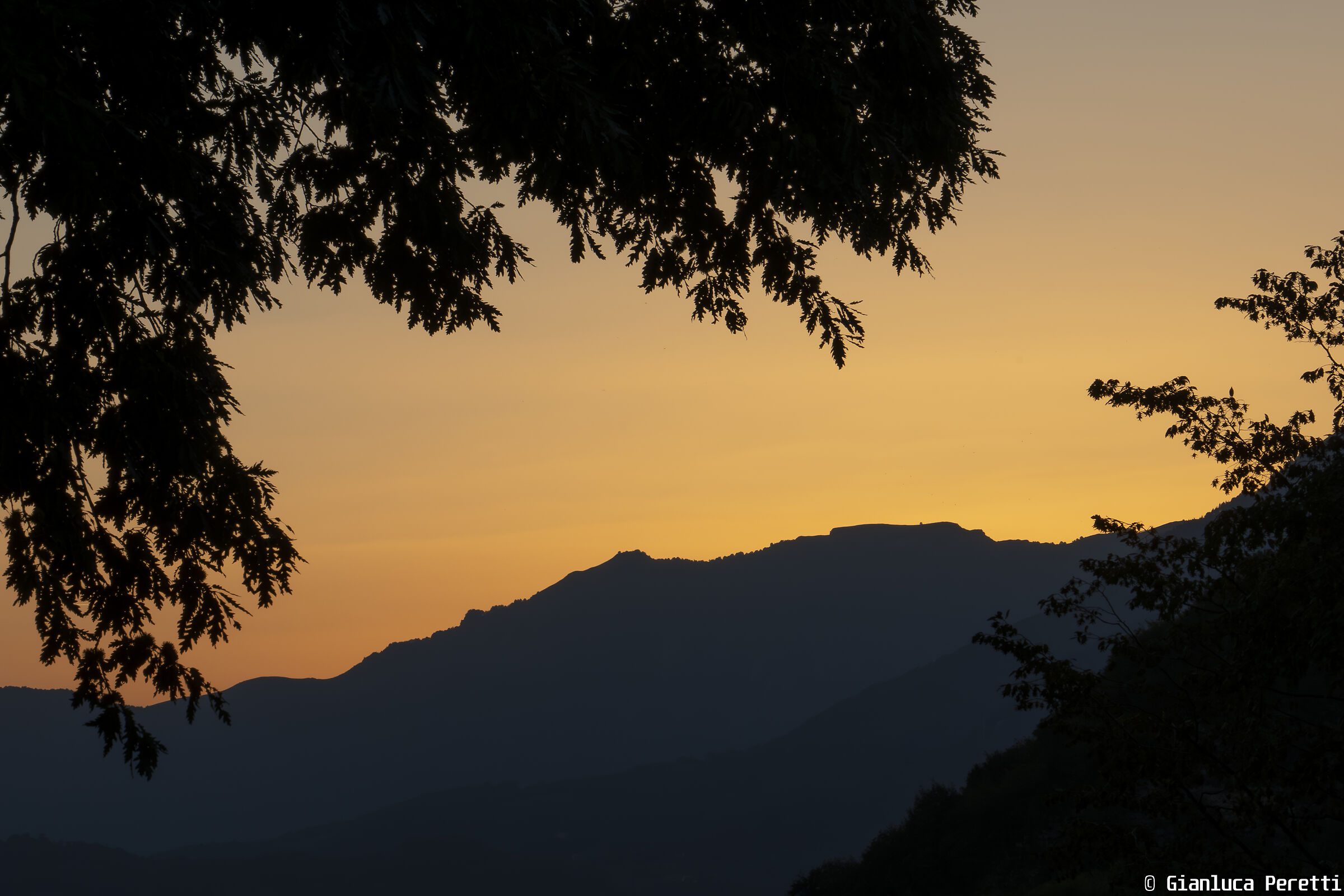 Hilly sunset
