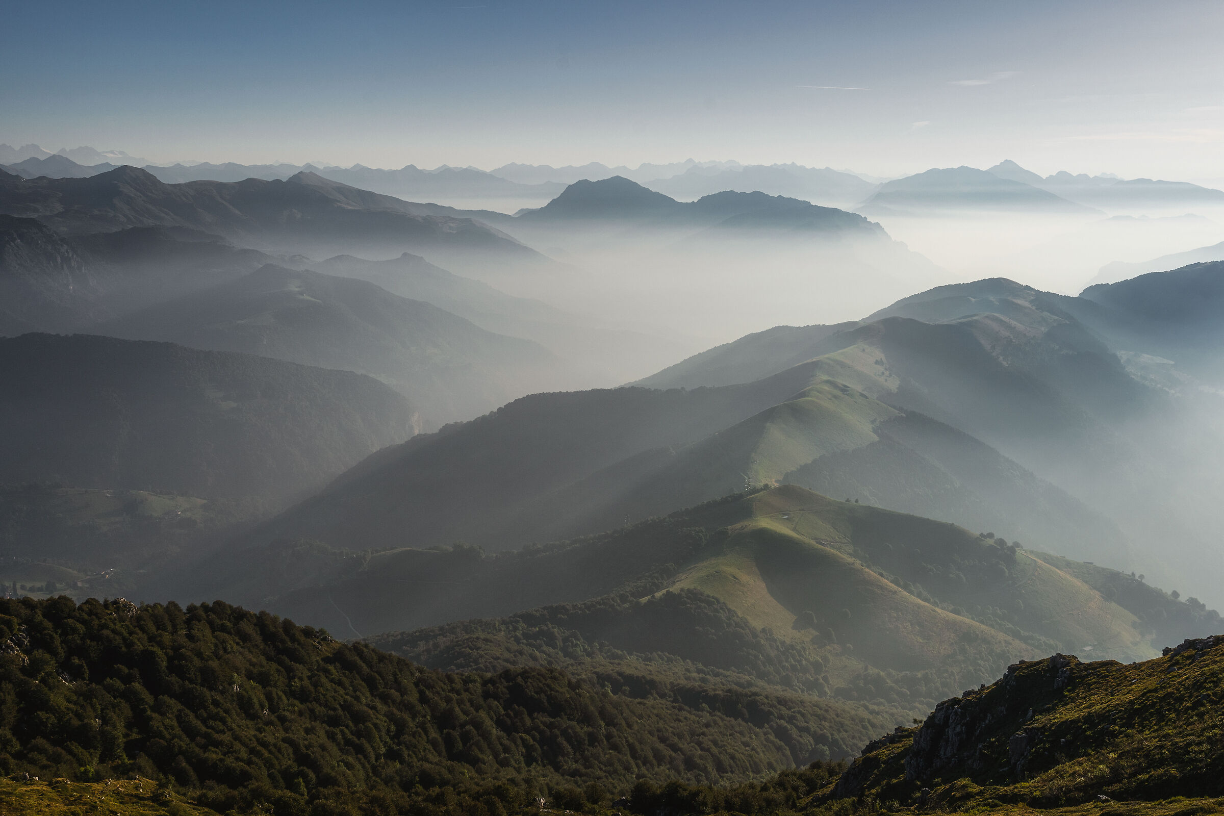 Mountains shrouded in mist