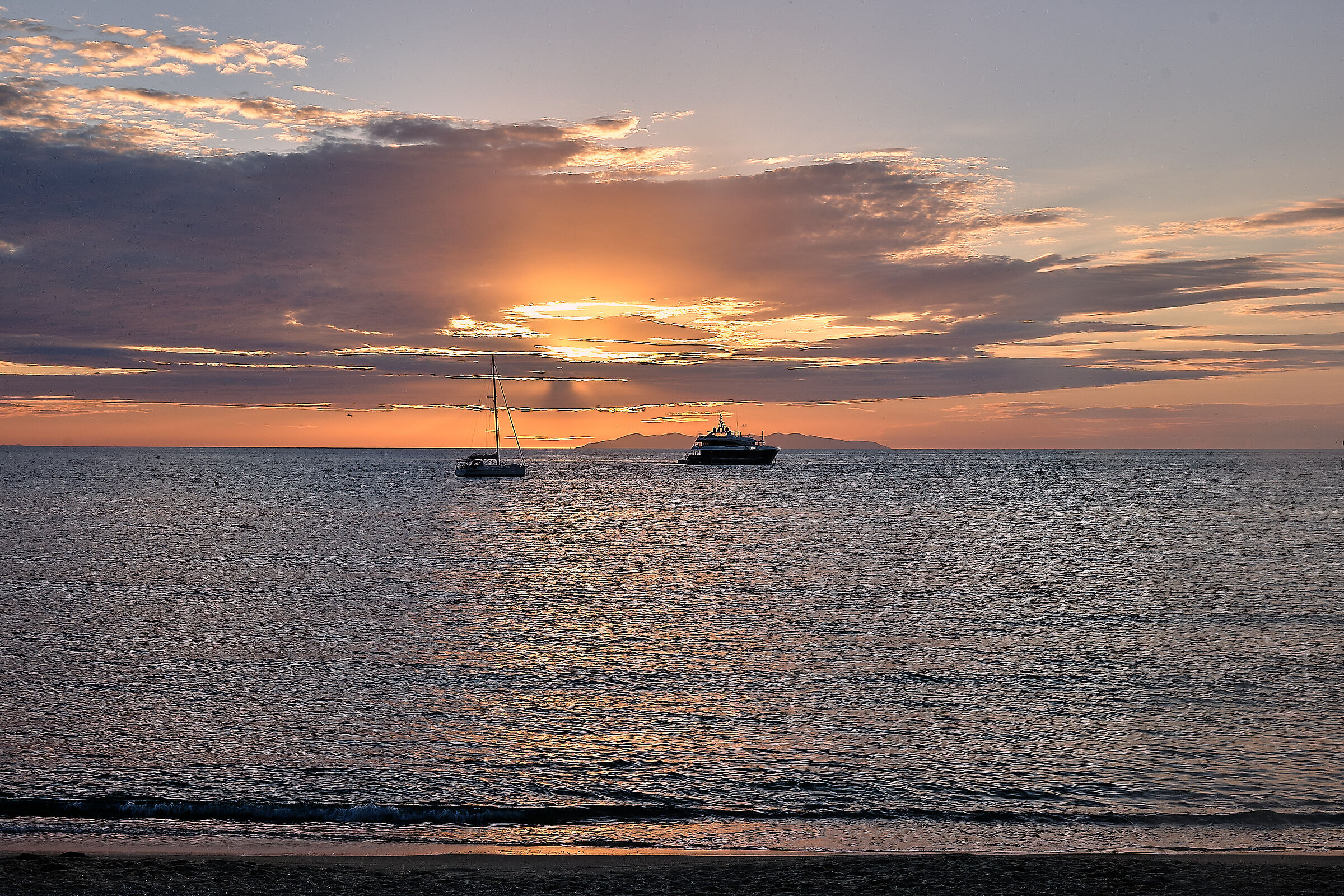 Golden sunset over Capraia