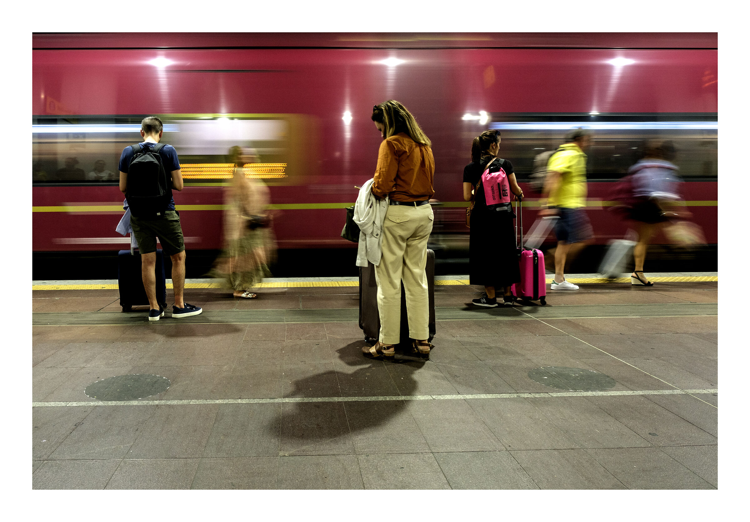 at the station