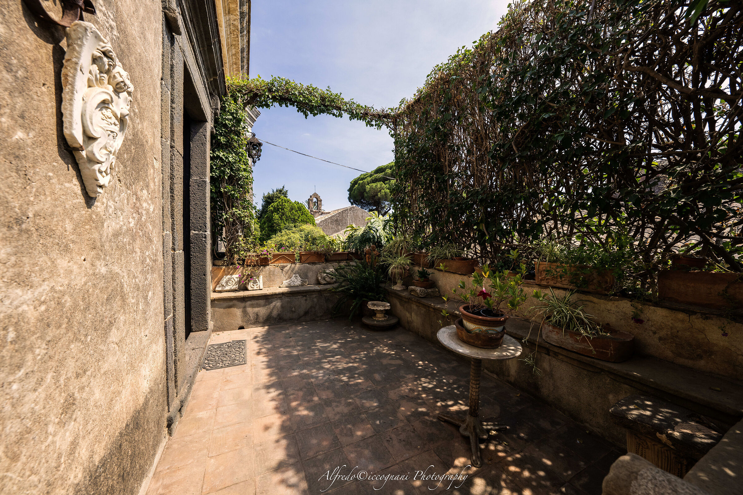 Access to the first floor of the villa