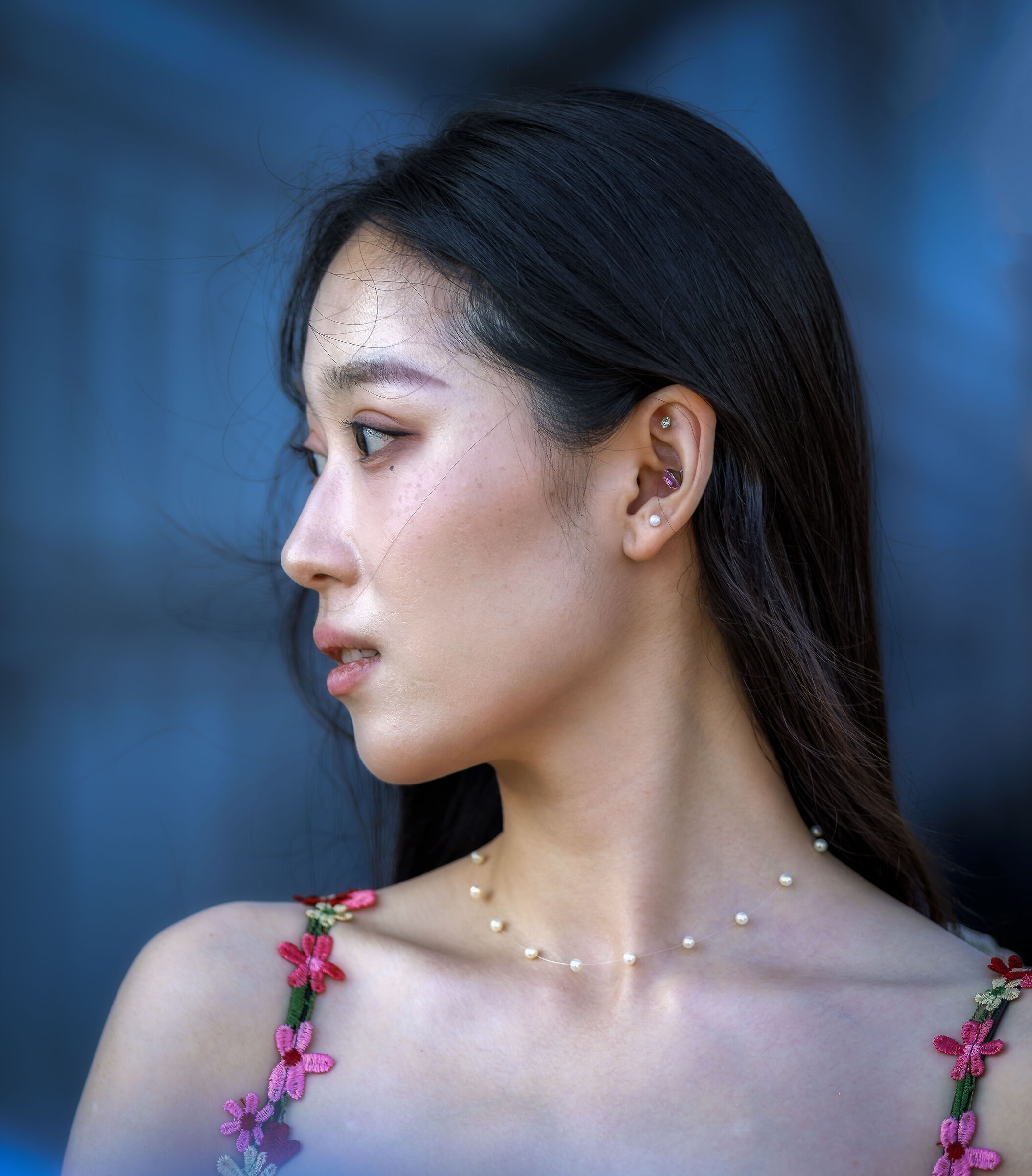 Flower in profile