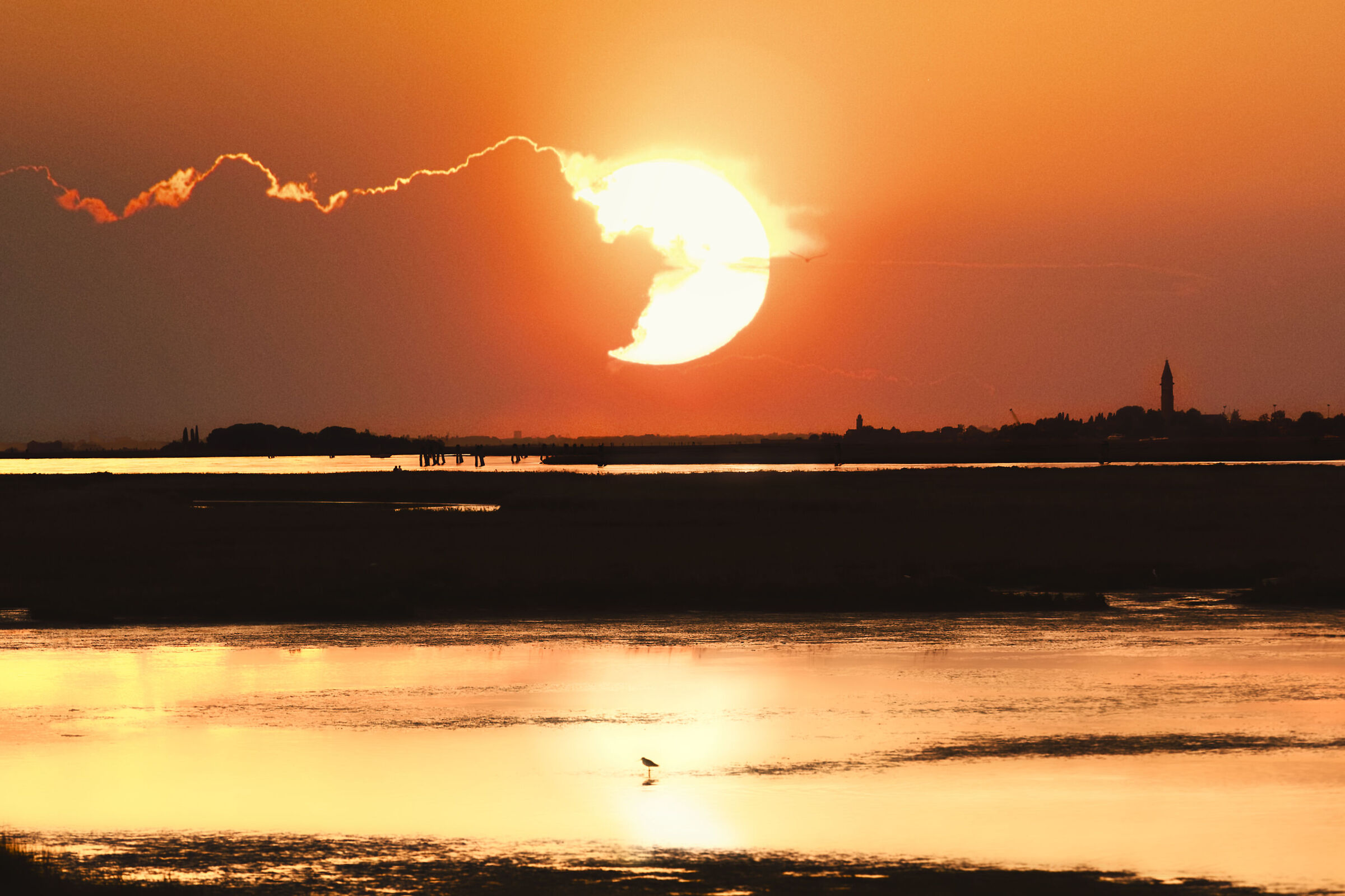 Sunset in the lagoon