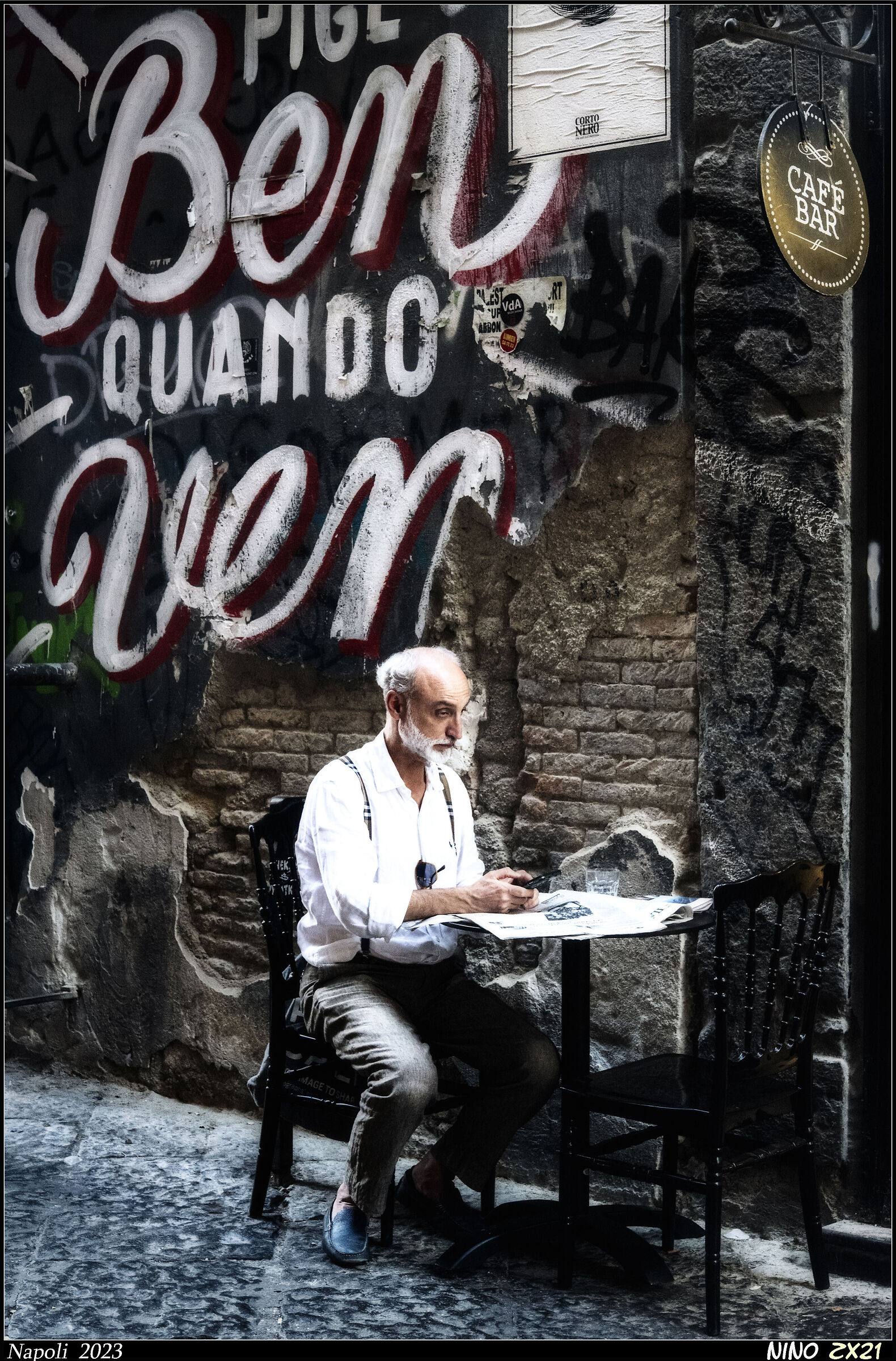 Outside a Bar in Naples