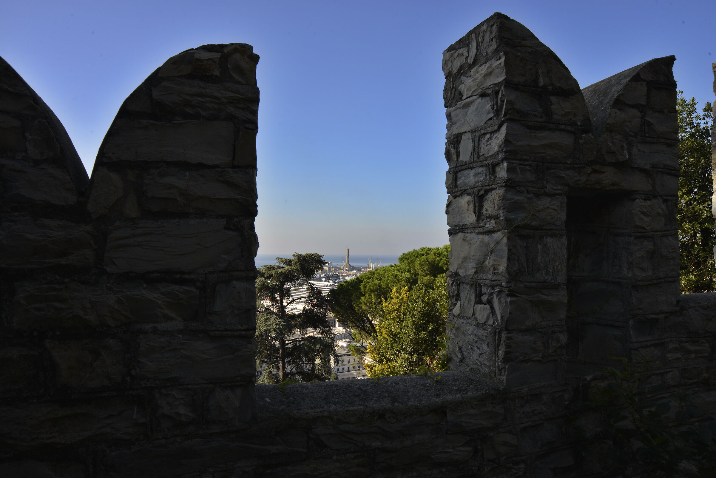 Genoa Castello D'Albertis view Lanterna