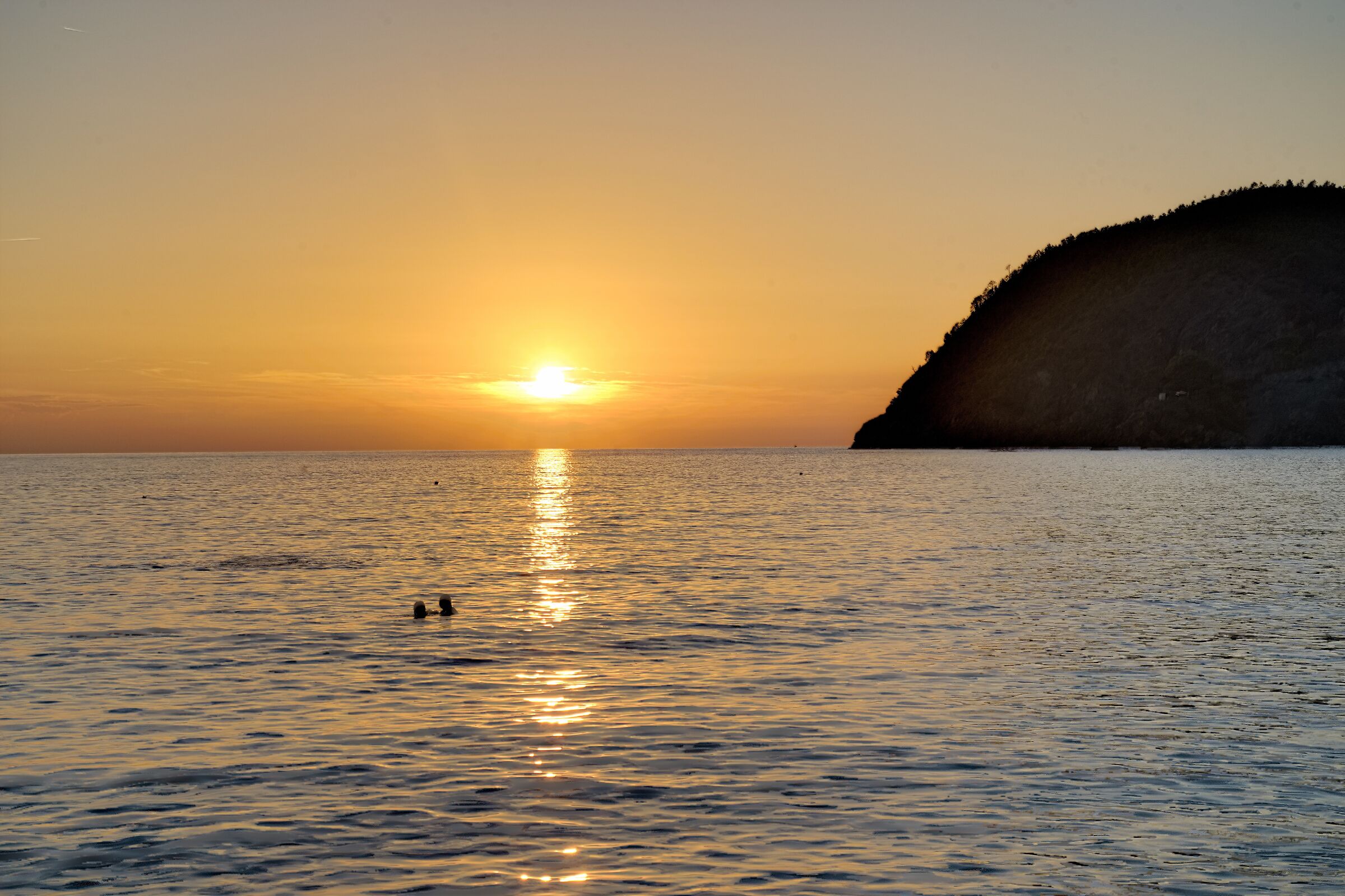 In the water until sunset